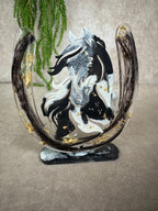 Epoxy hoefijzer met paarden hoofd