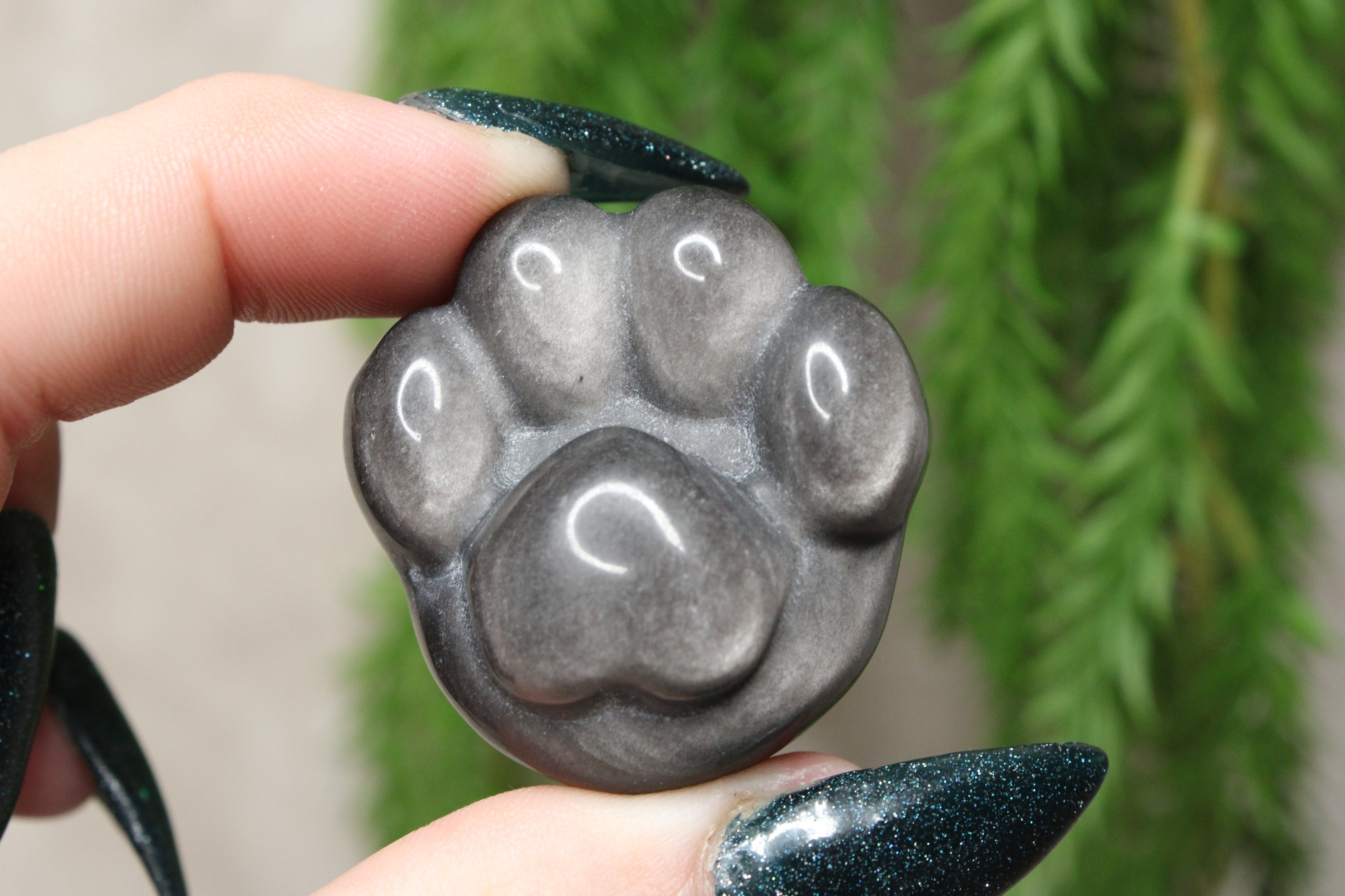 Pootje zilver obsidiaan