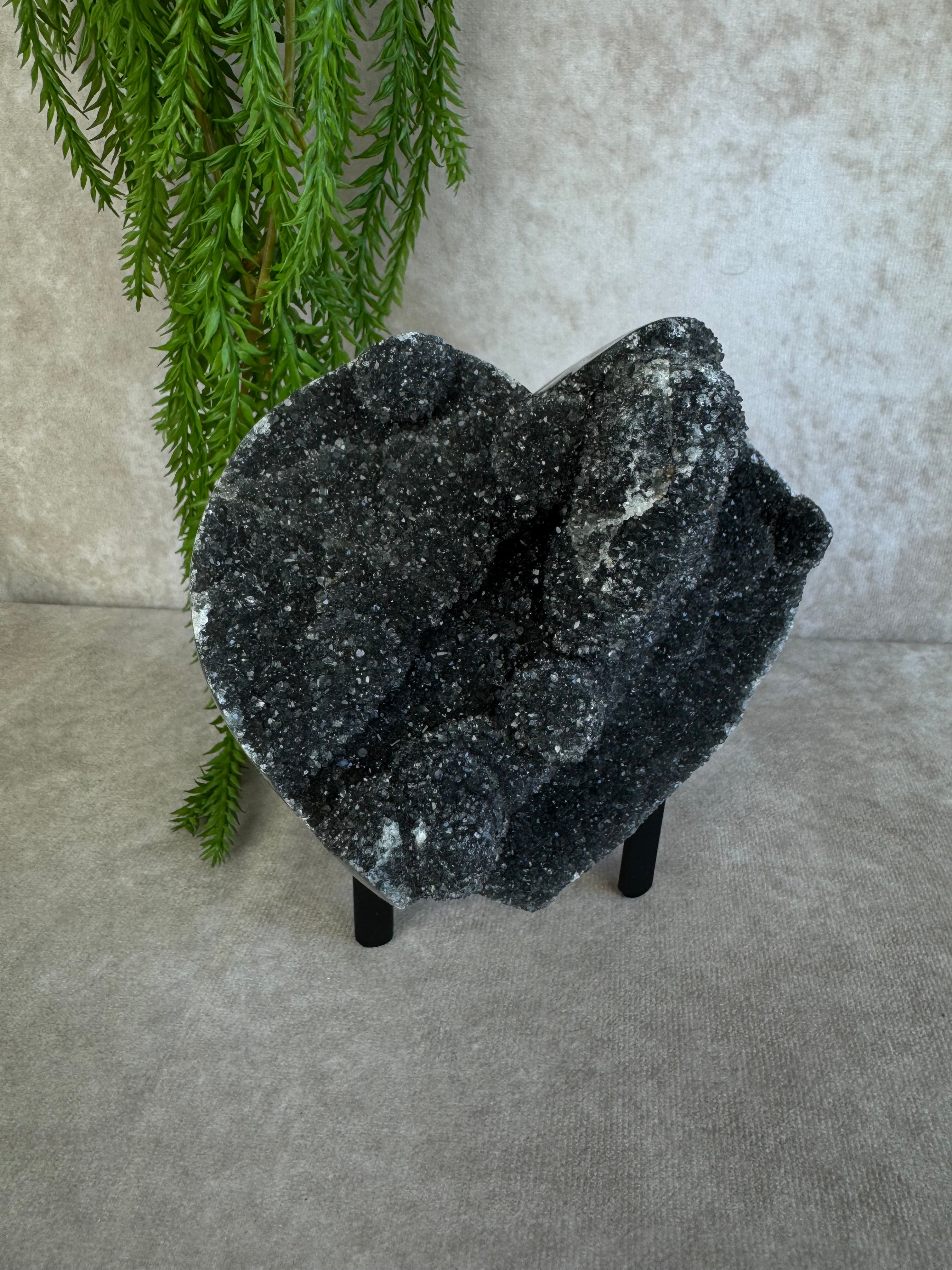 Xxl Black amethist hart #1519