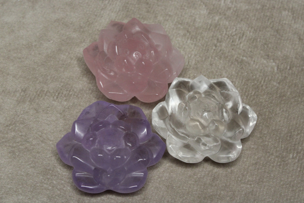 Lotus Rozenkwarts, Bergkristal & Amethist