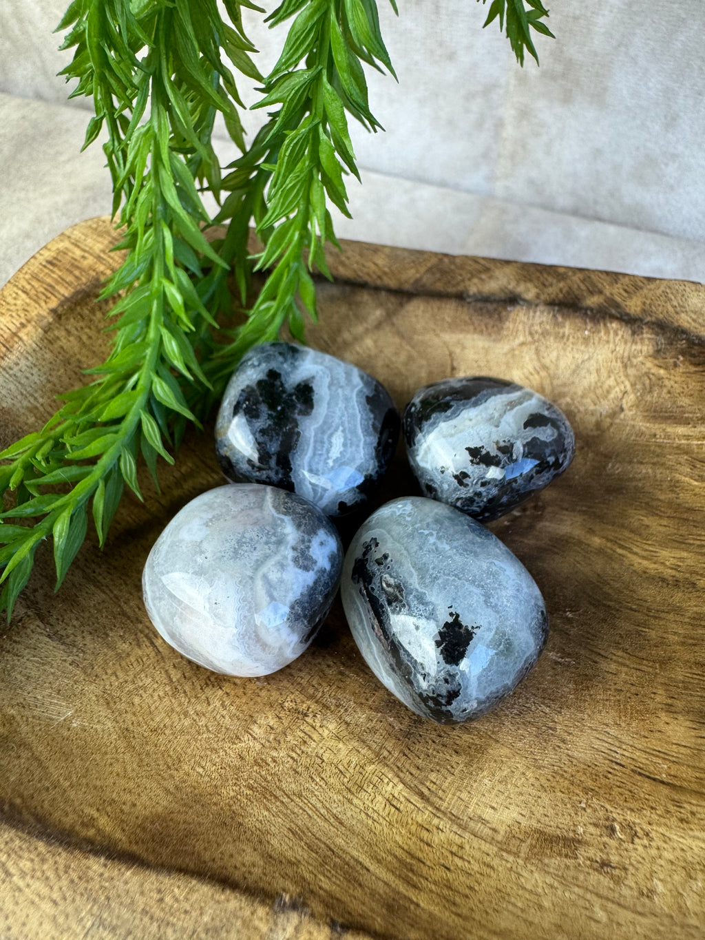 Trommelsenen Agaat met kwarts