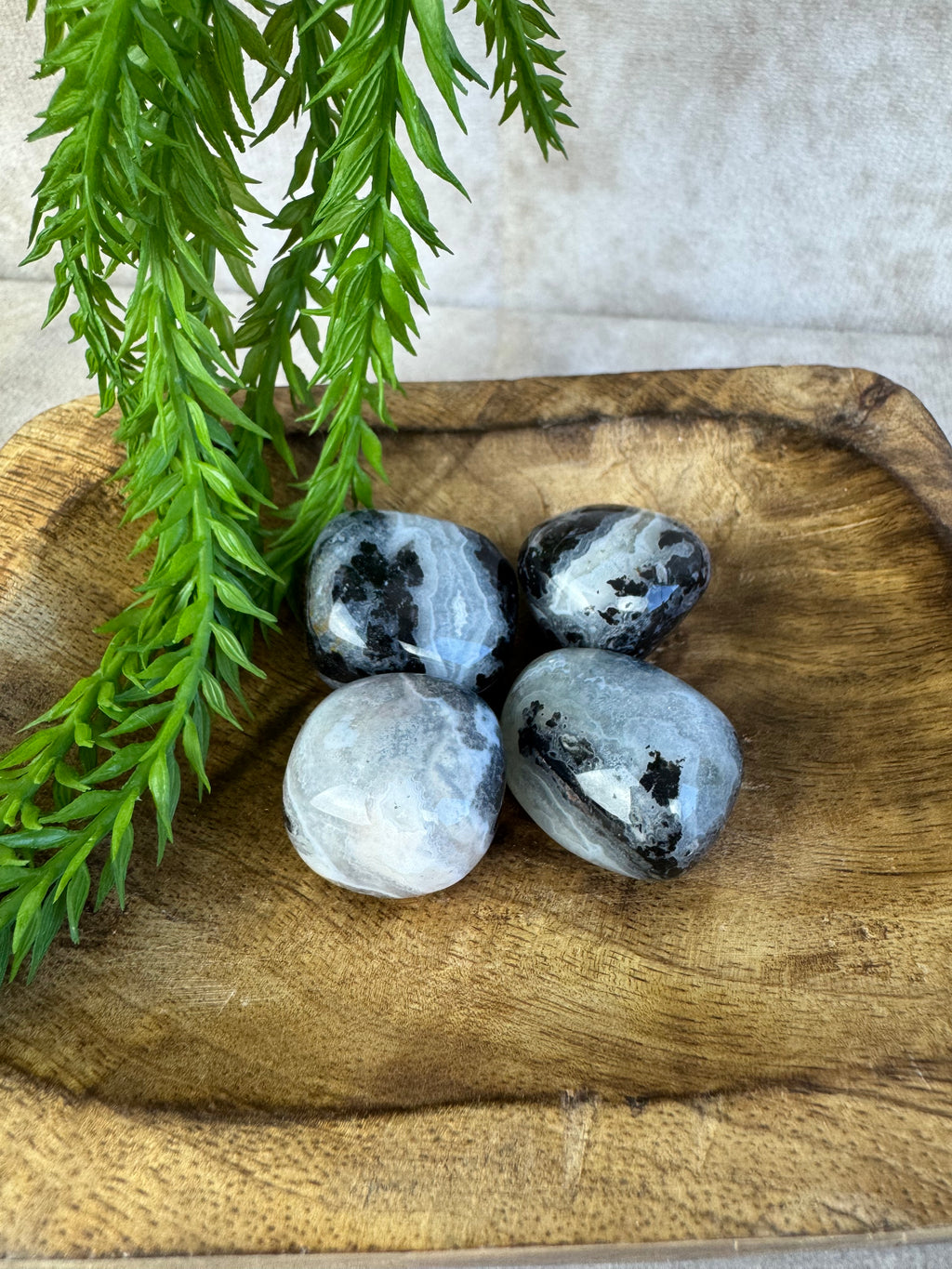 Trommelsenen Agaat met kwarts