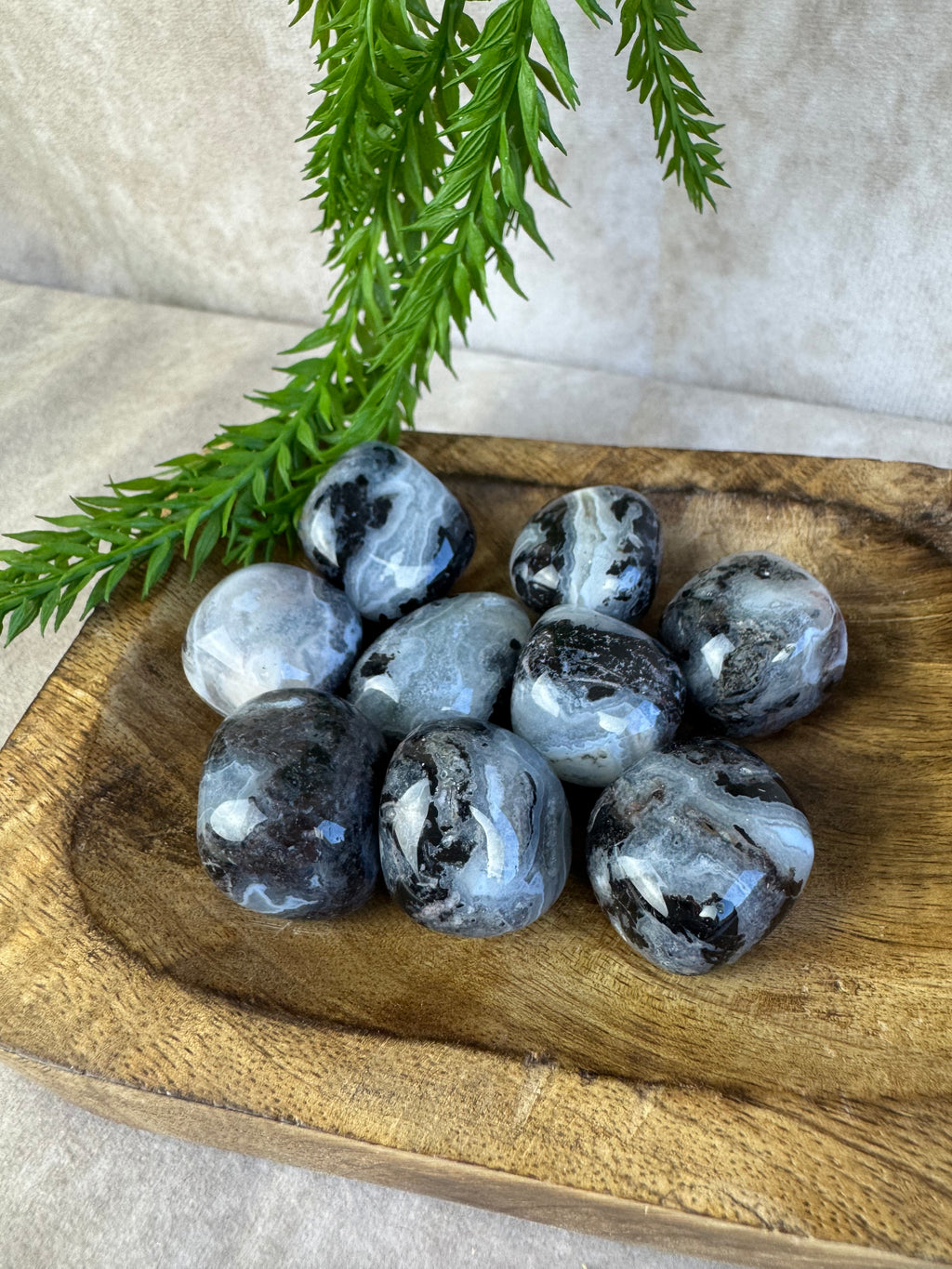 Trommelsenen Agaat met kwarts