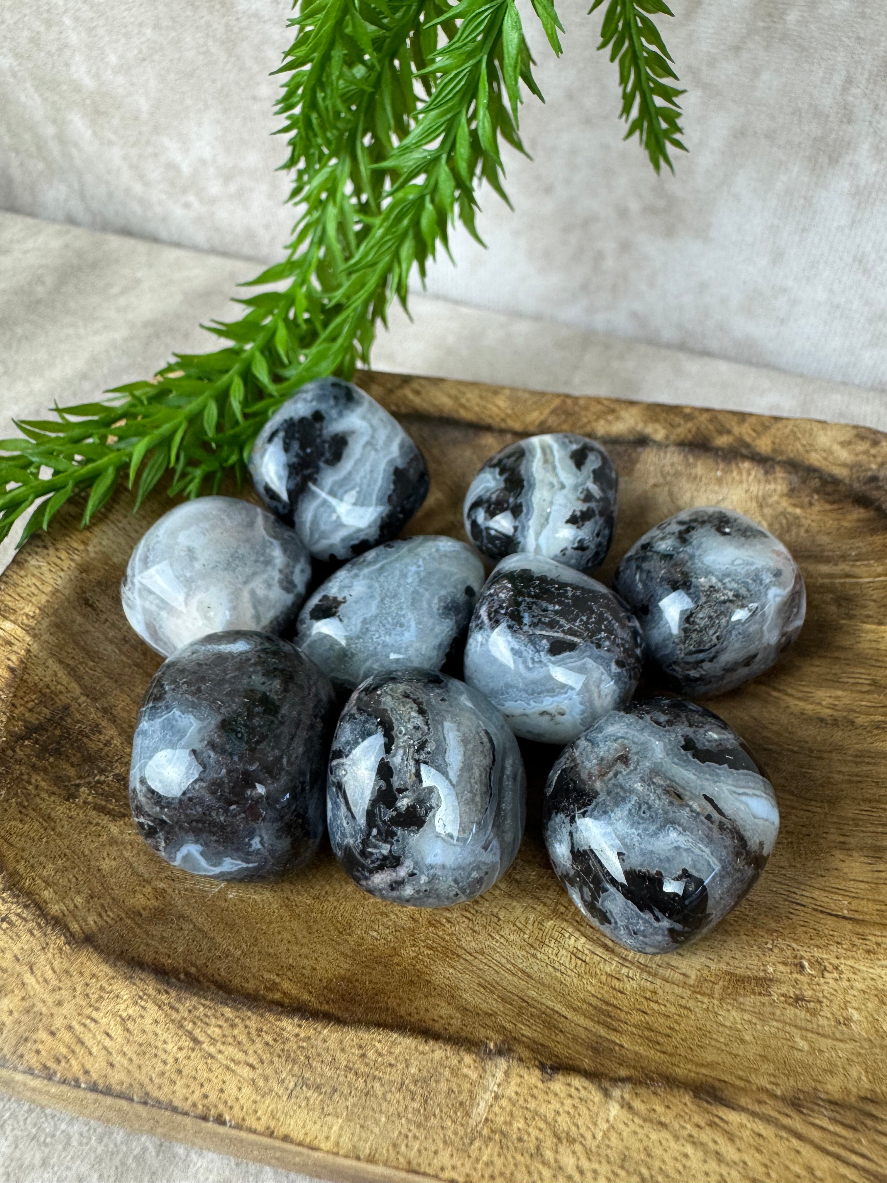 Trommelsenen Agaat met kwarts