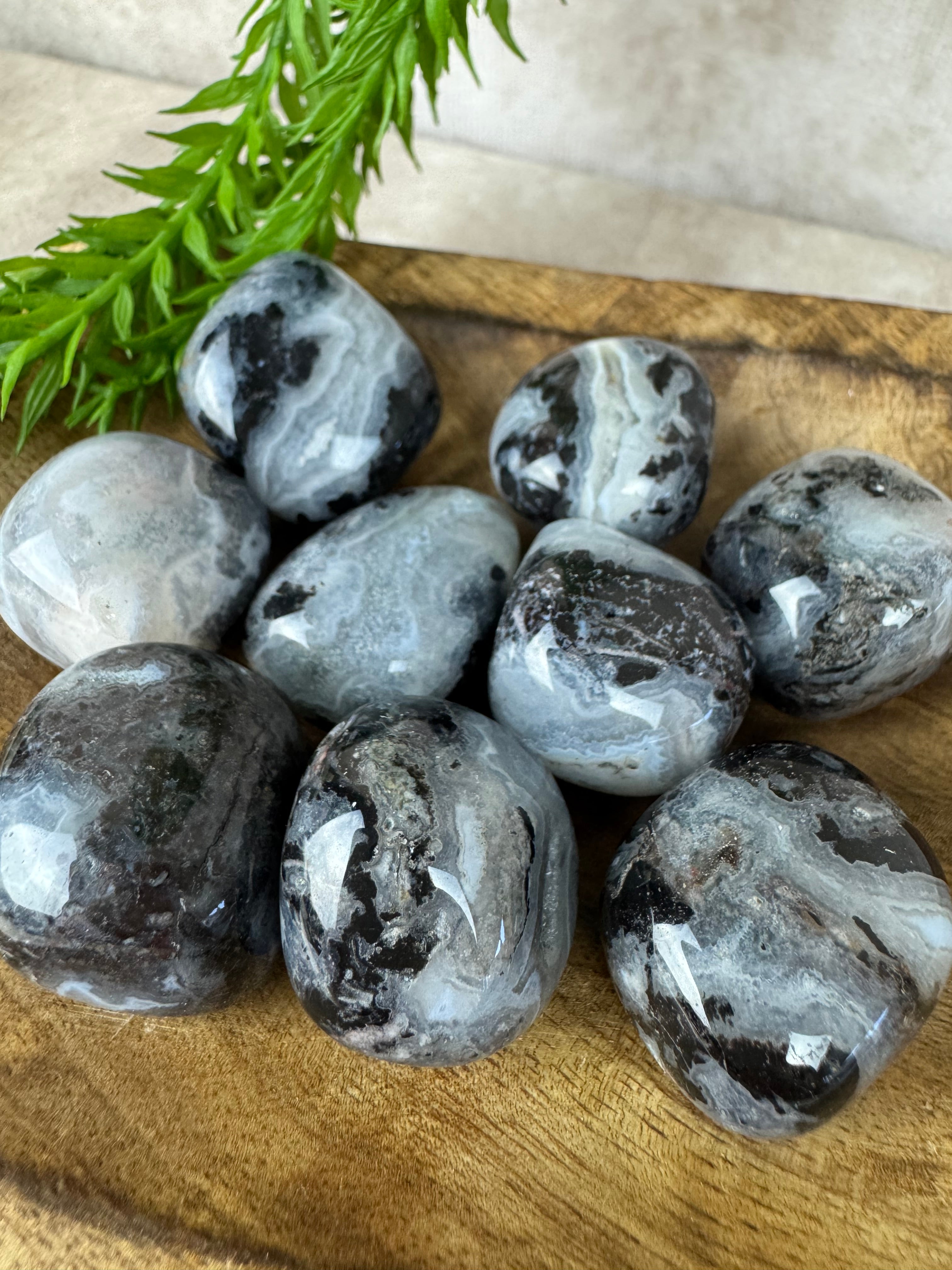 Trommelsenen Agaat met kwarts