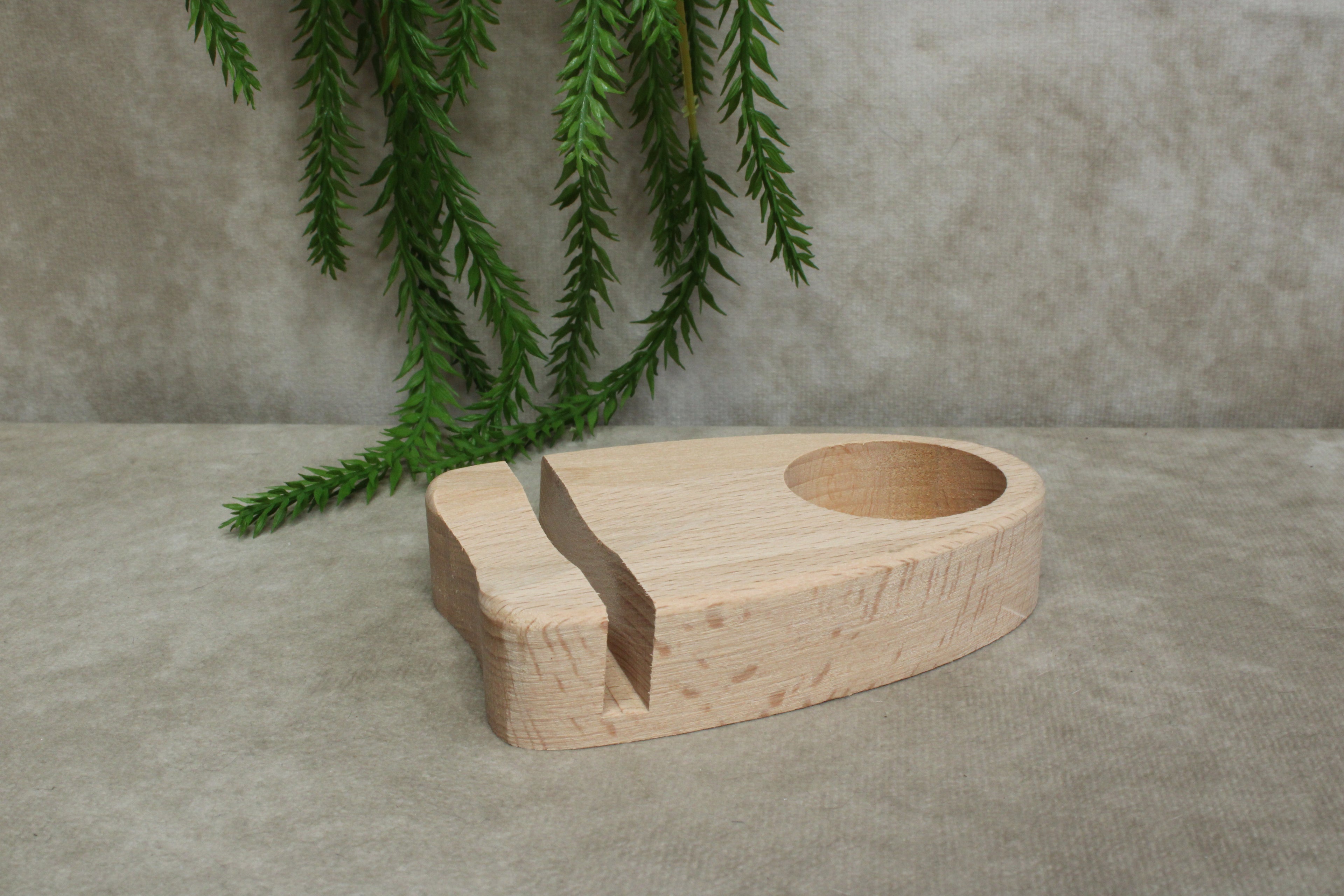 Houten houder met waxinelicht