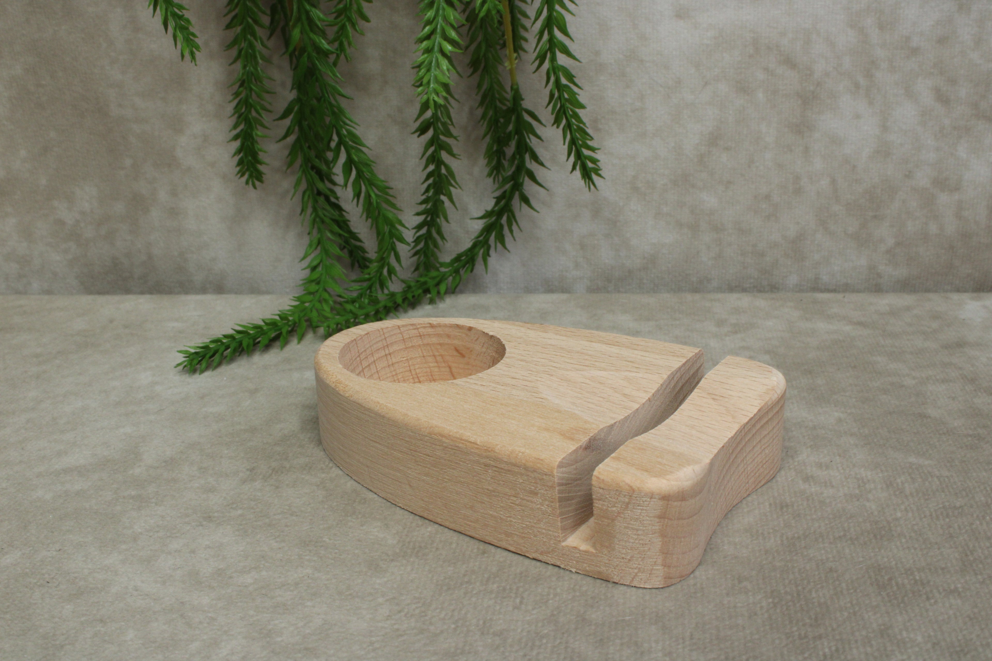 Houten houder met waxinelicht