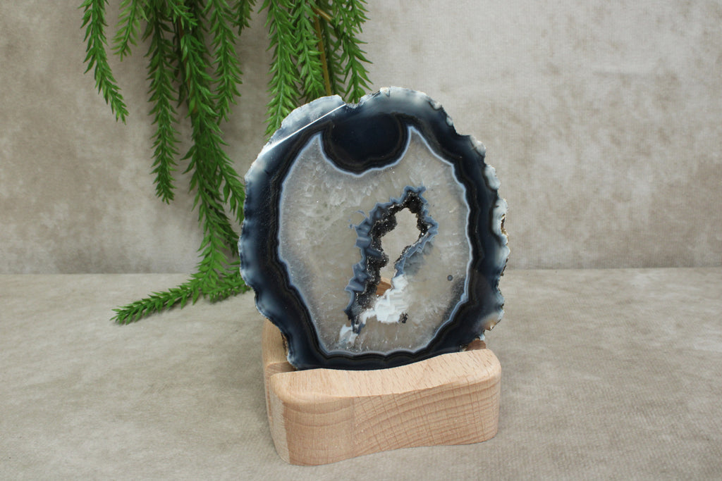 Houten houder met waxinelicht