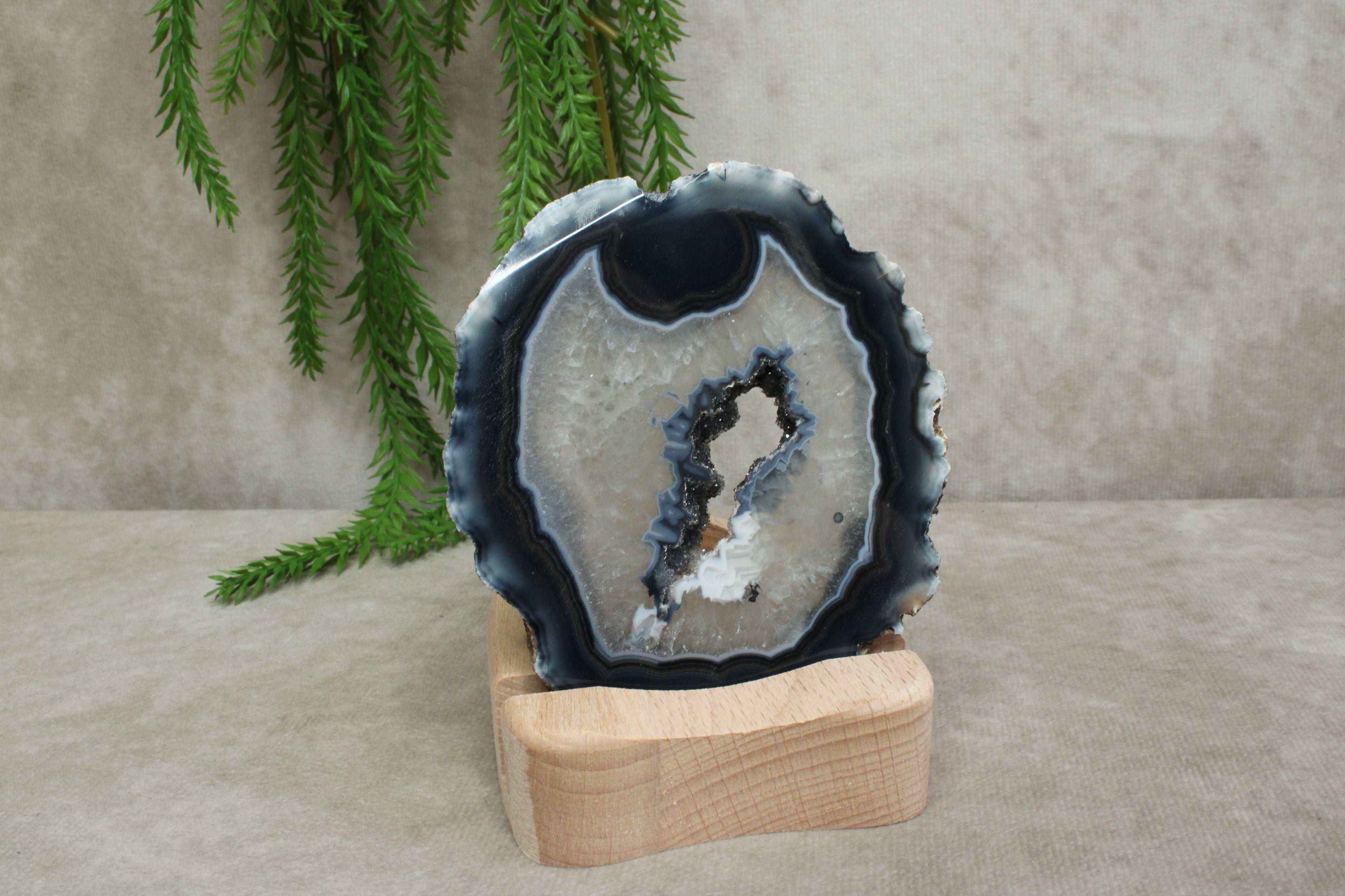 Houten houder met waxinelicht