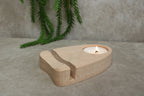 Houten houder met waxinelicht