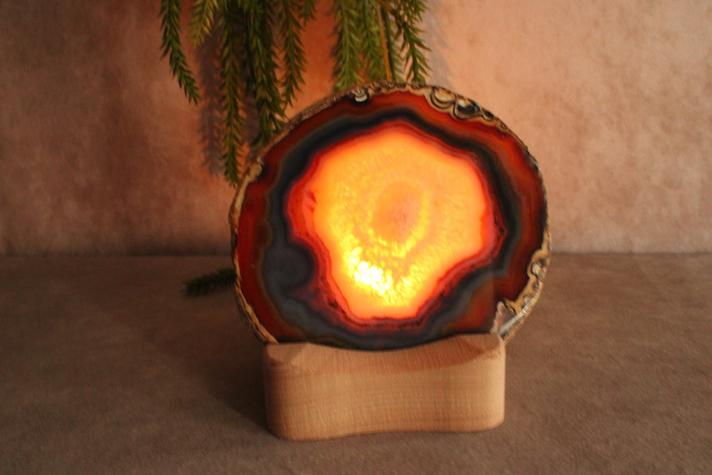 Houten houder met waxinelicht