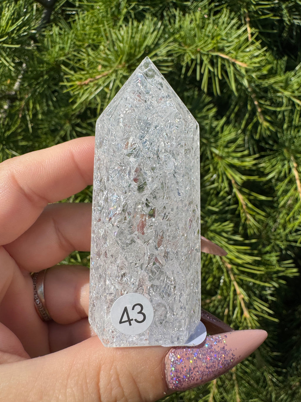 Crackle kwarts toren #43