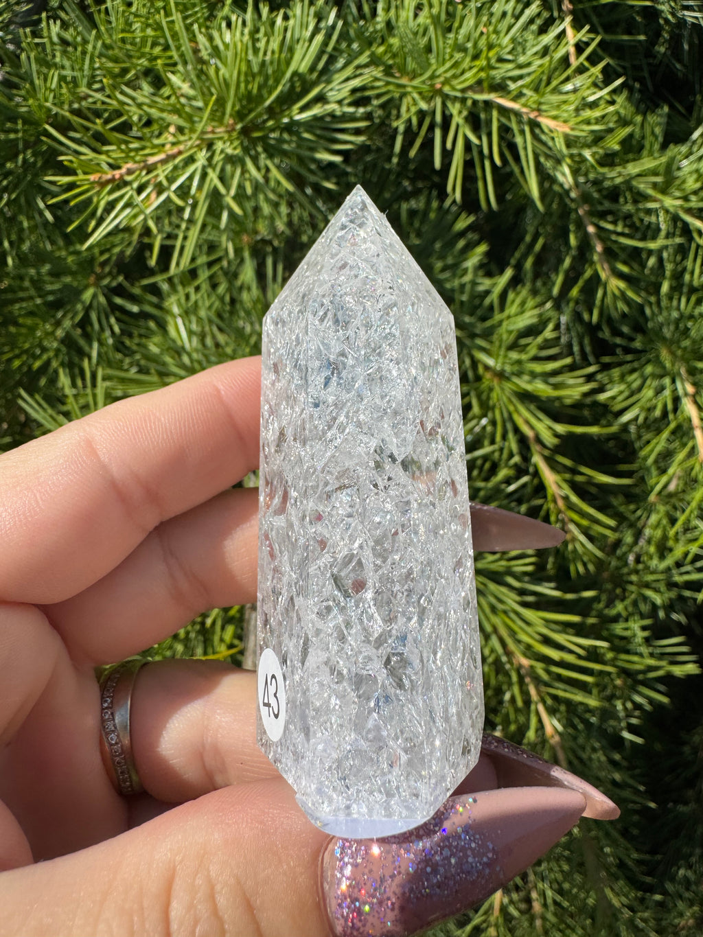 Crackle kwarts toren #43