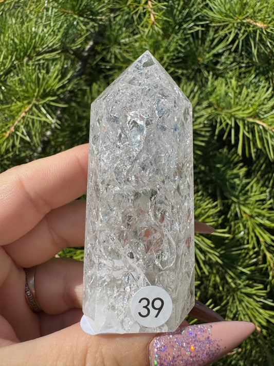 Crackle kwarts toren #39
