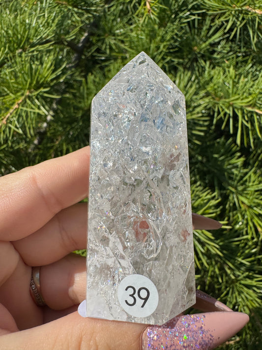 Crackle kwarts toren #39