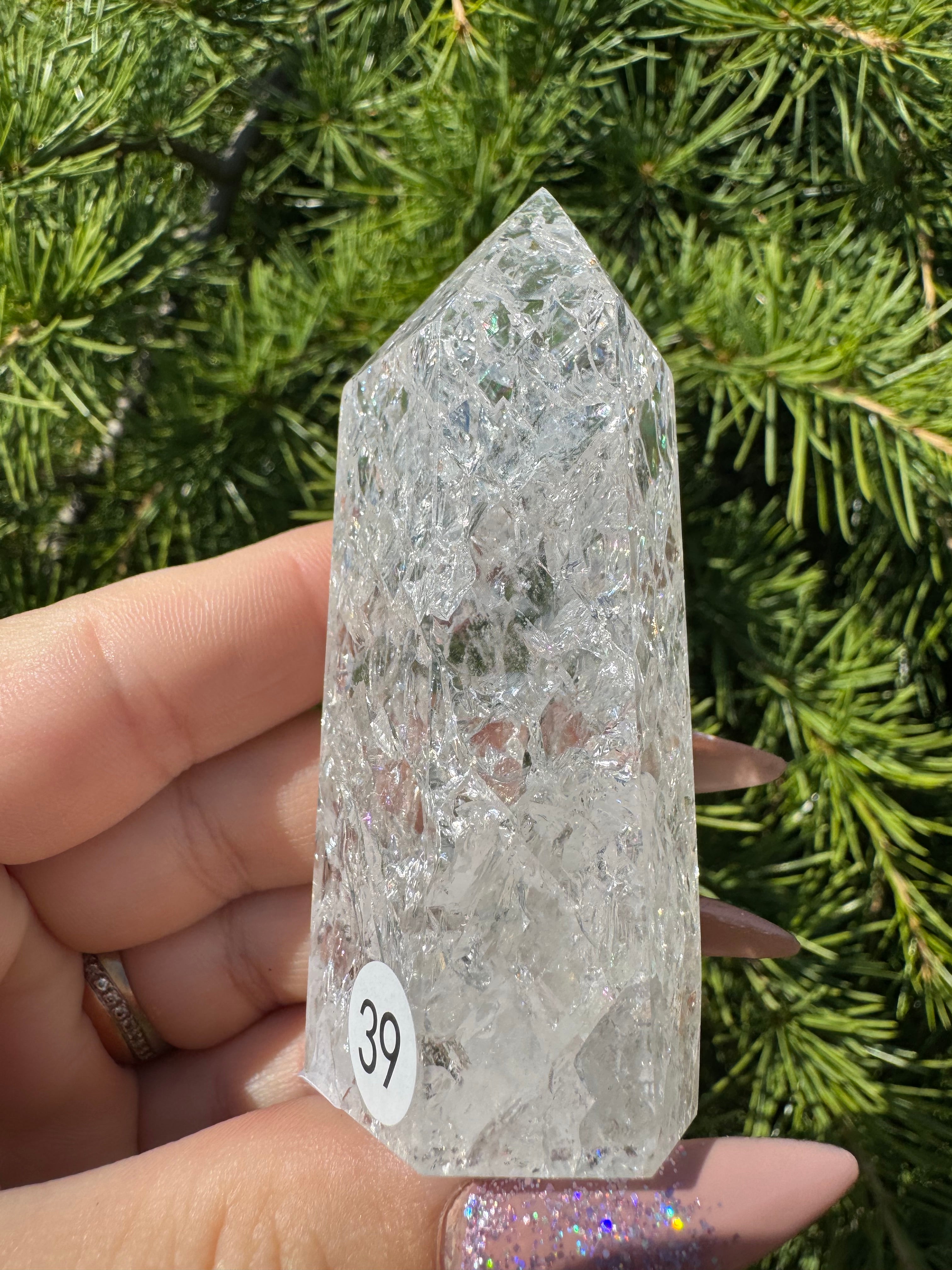 Crackle kwarts toren #39