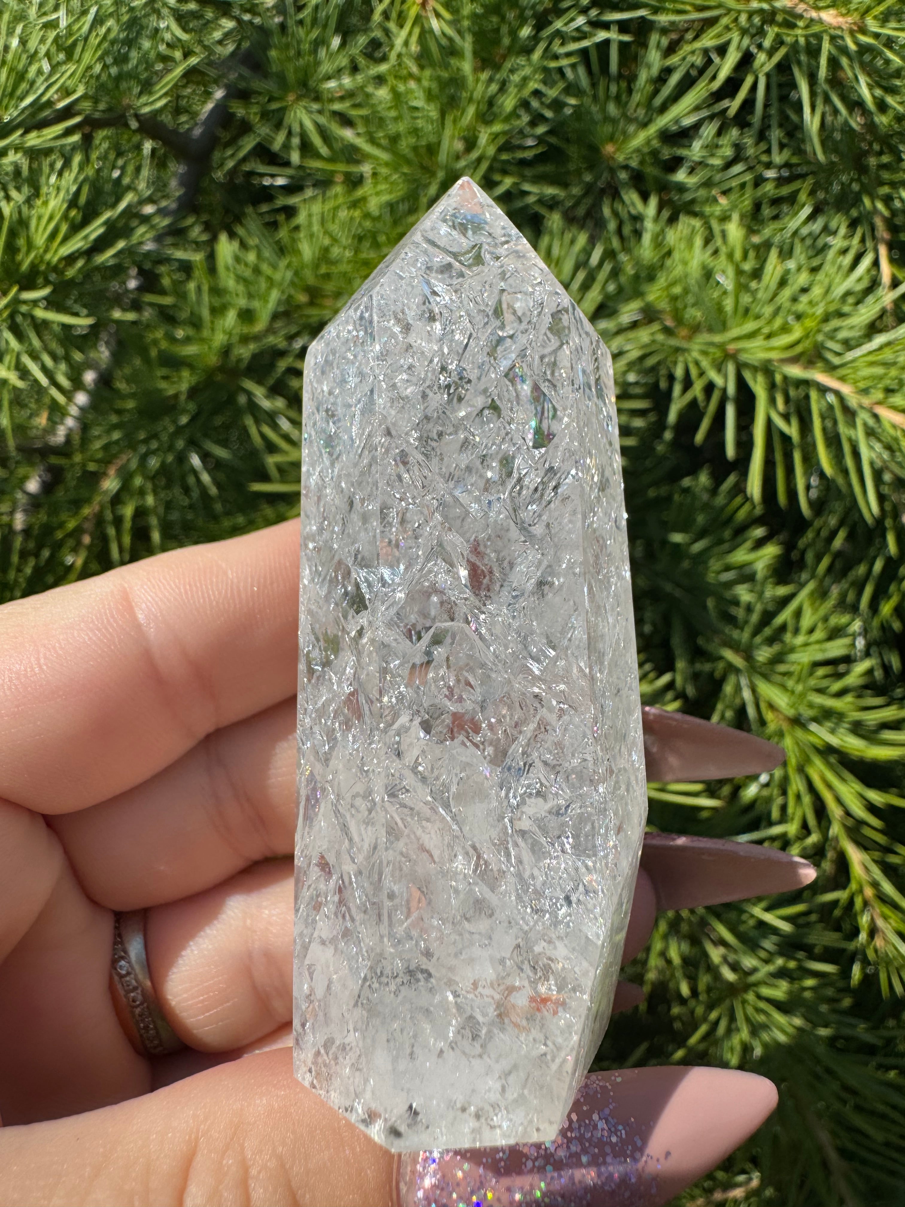 Crackle kwarts toren #39