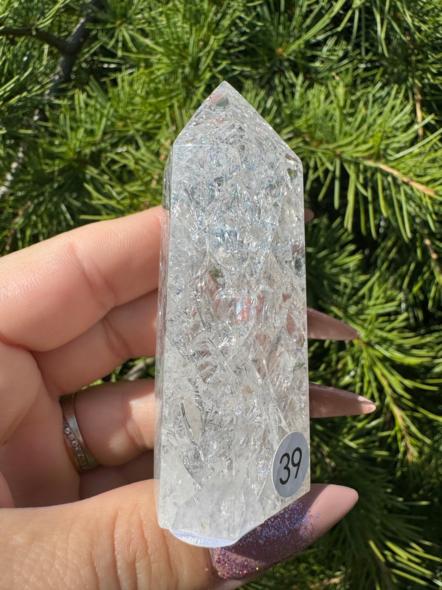 Crackle kwarts toren #39