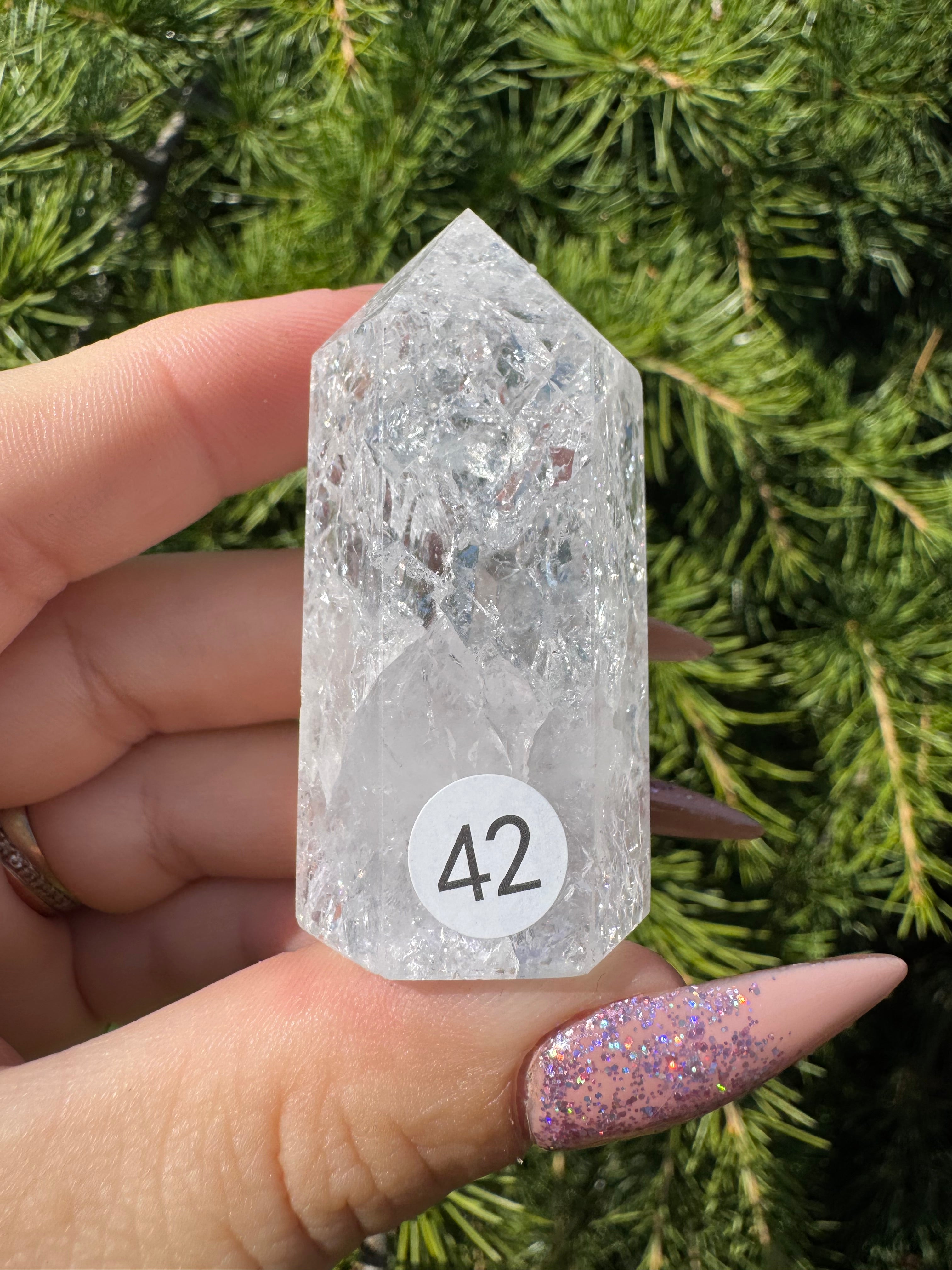 Crackle kwarts toren #42