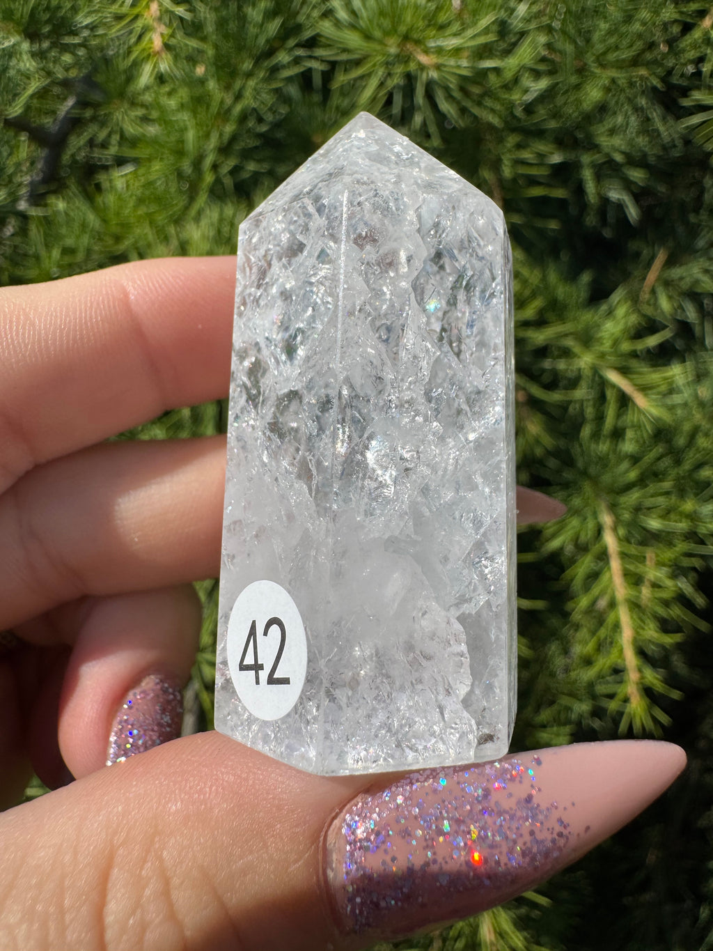 Crackle kwarts toren #42