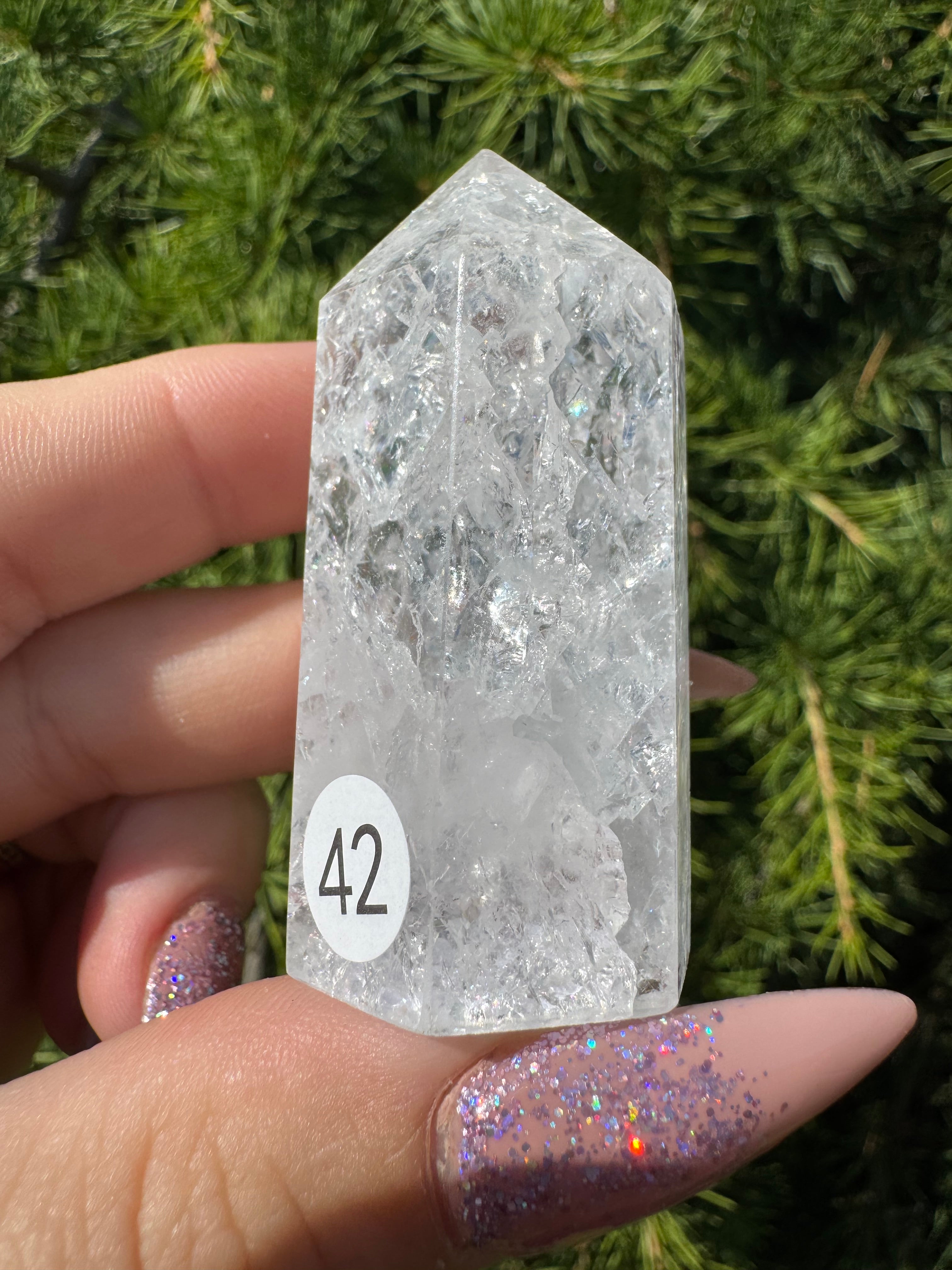 Crackle kwarts toren #42