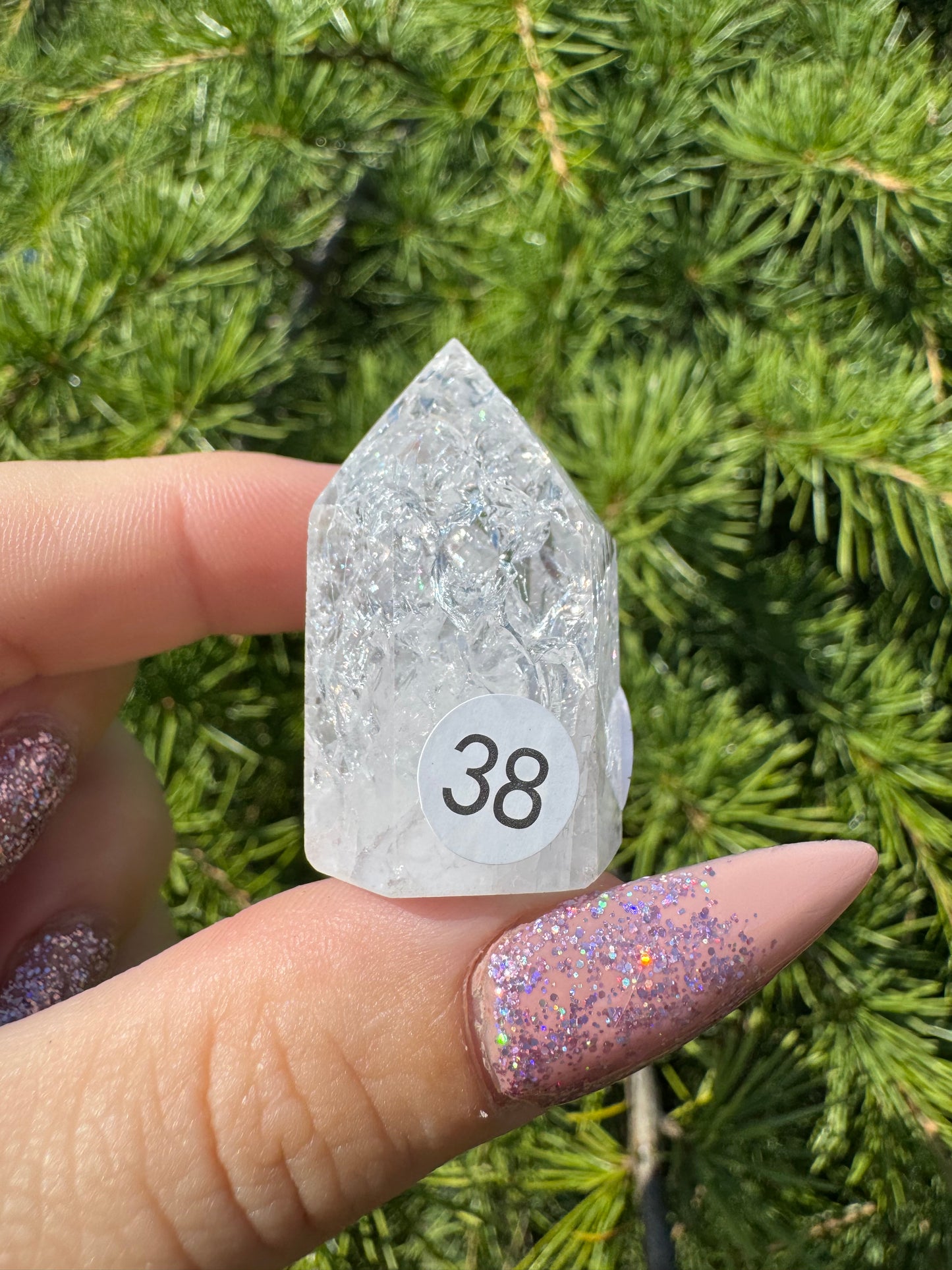 Crackle kwarts toren #38