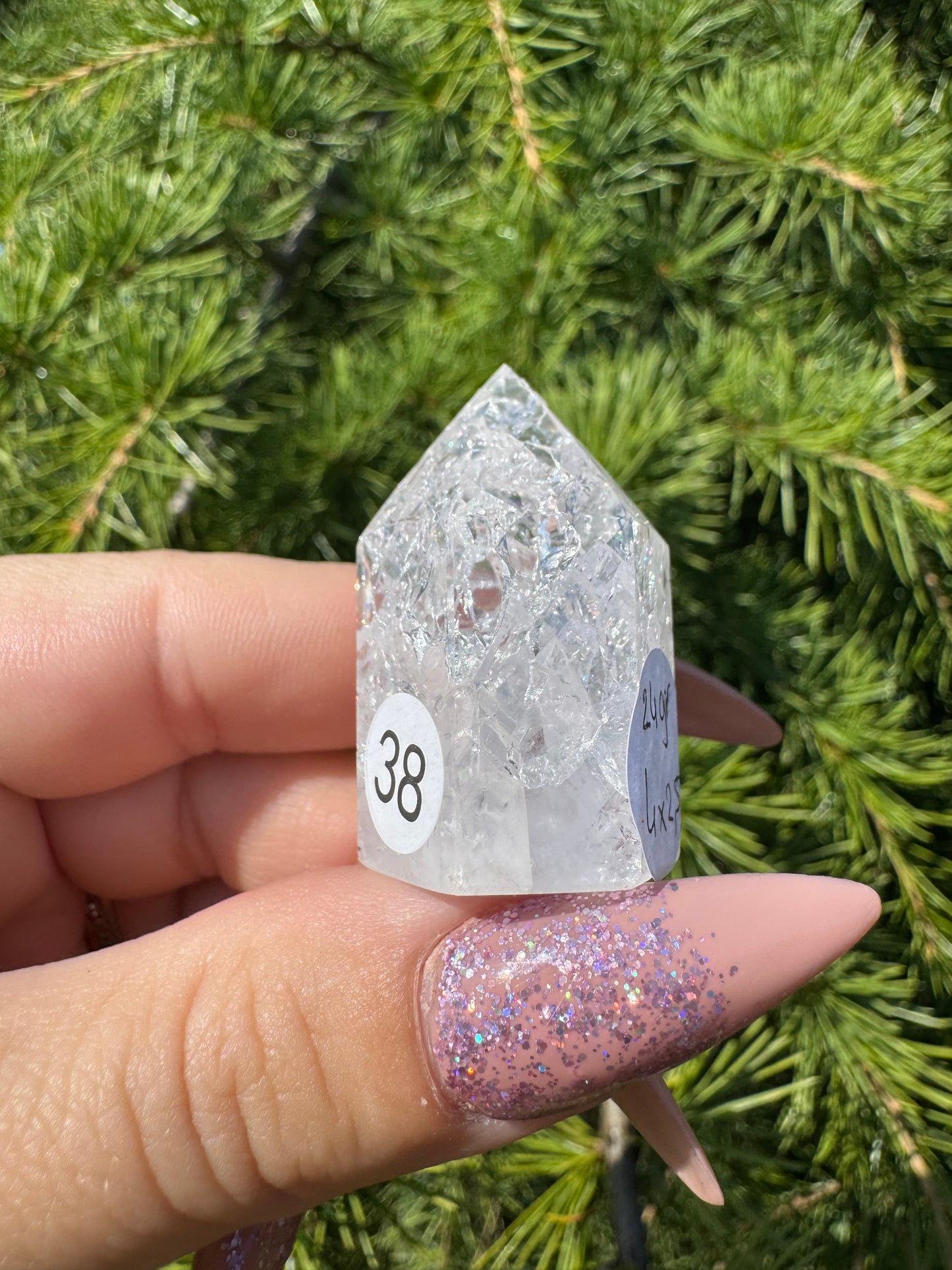 Crackle kwarts toren #38