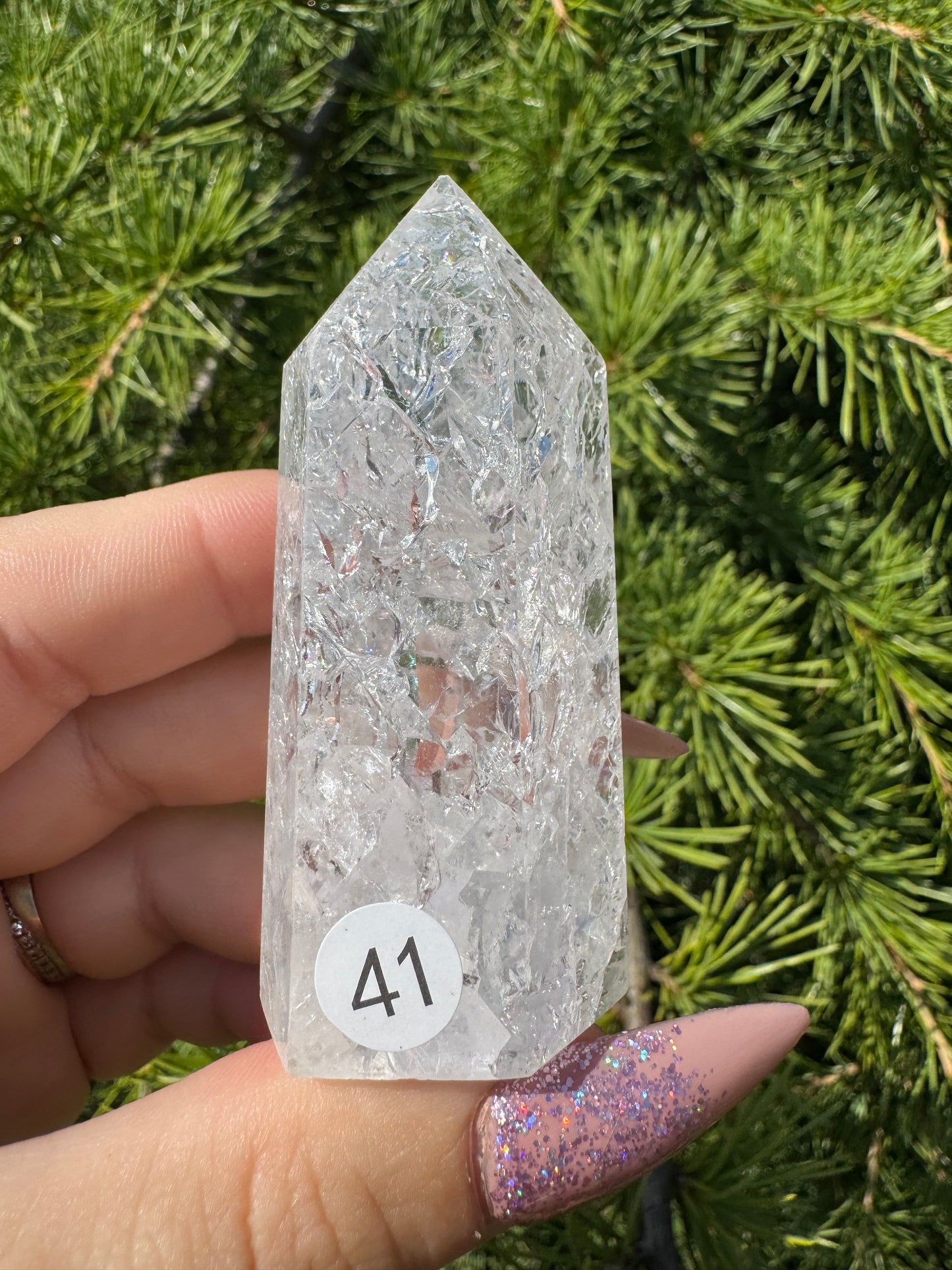 Crackle kwarts toren #41