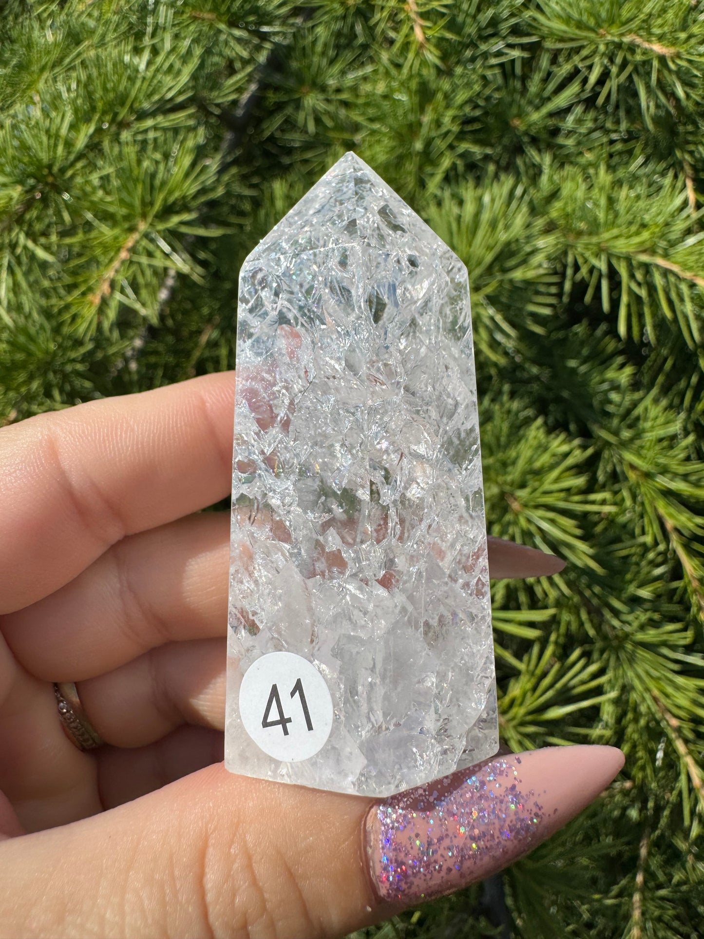 Crackle kwarts toren #41