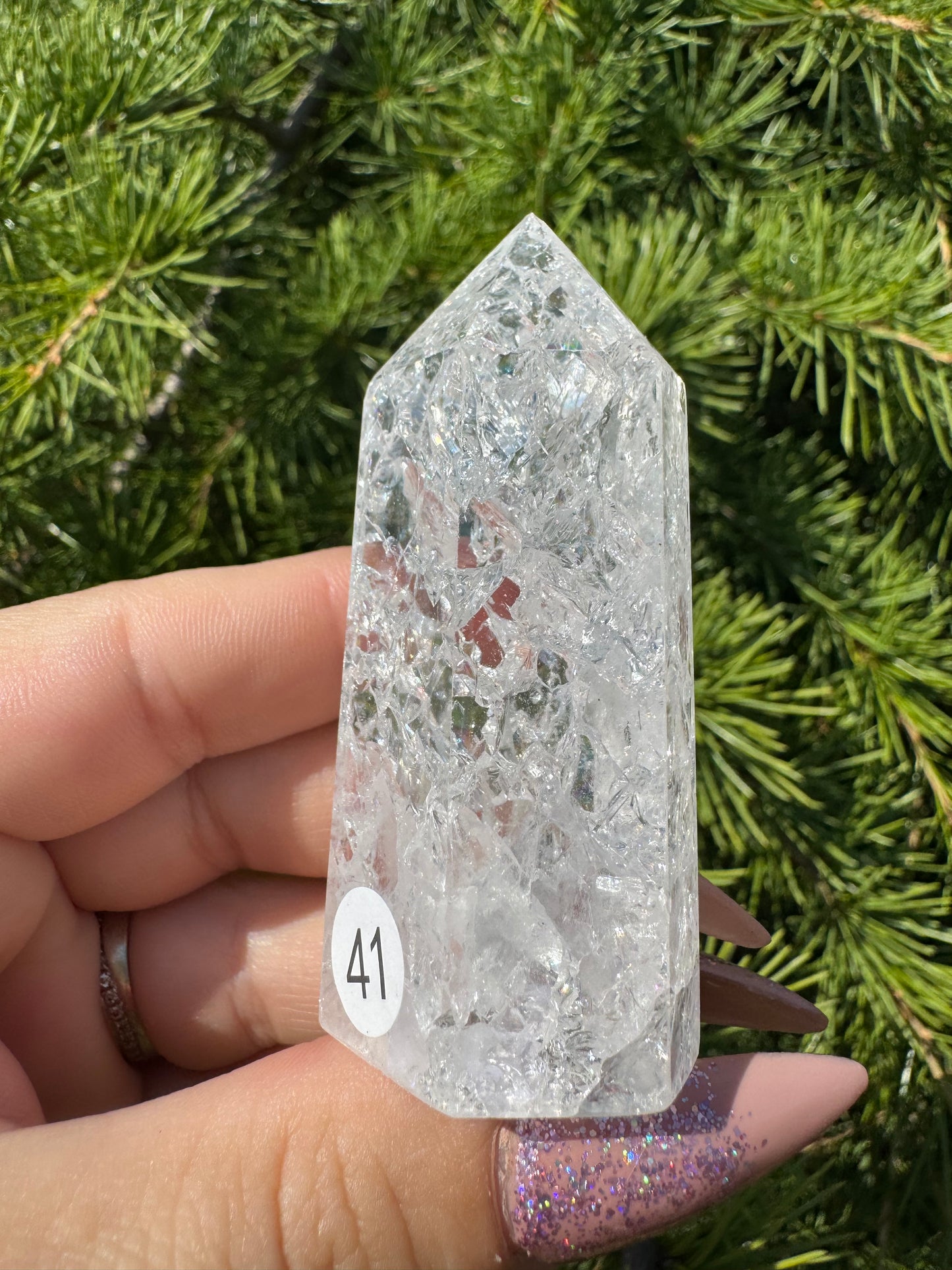 Crackle kwarts toren #41