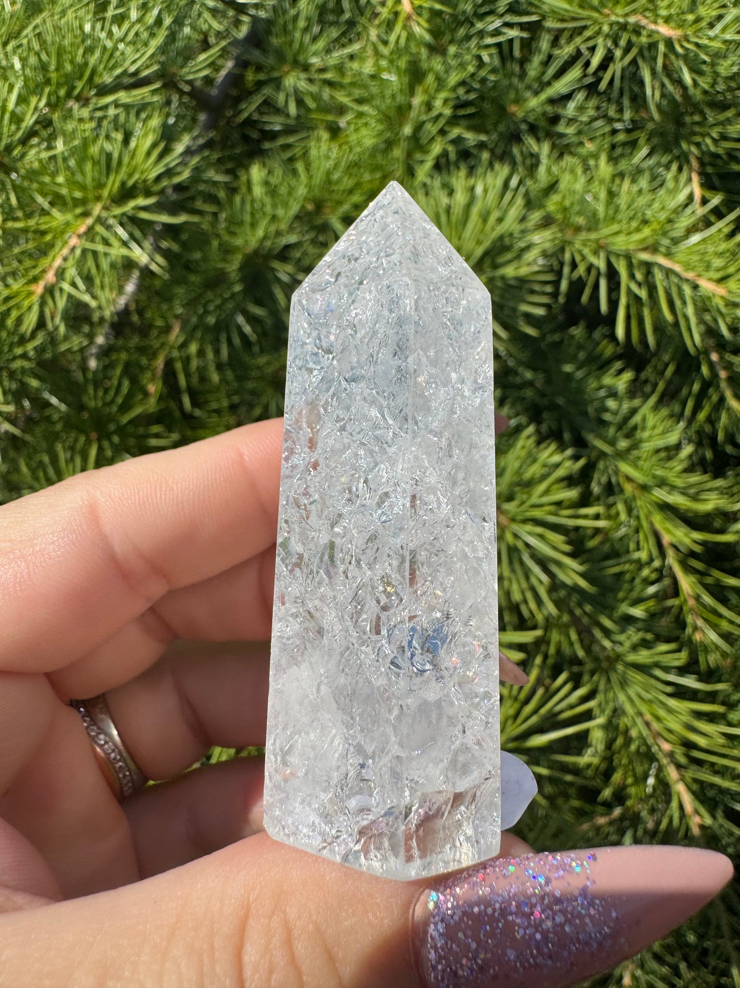 Crackle kwarts toren #41
