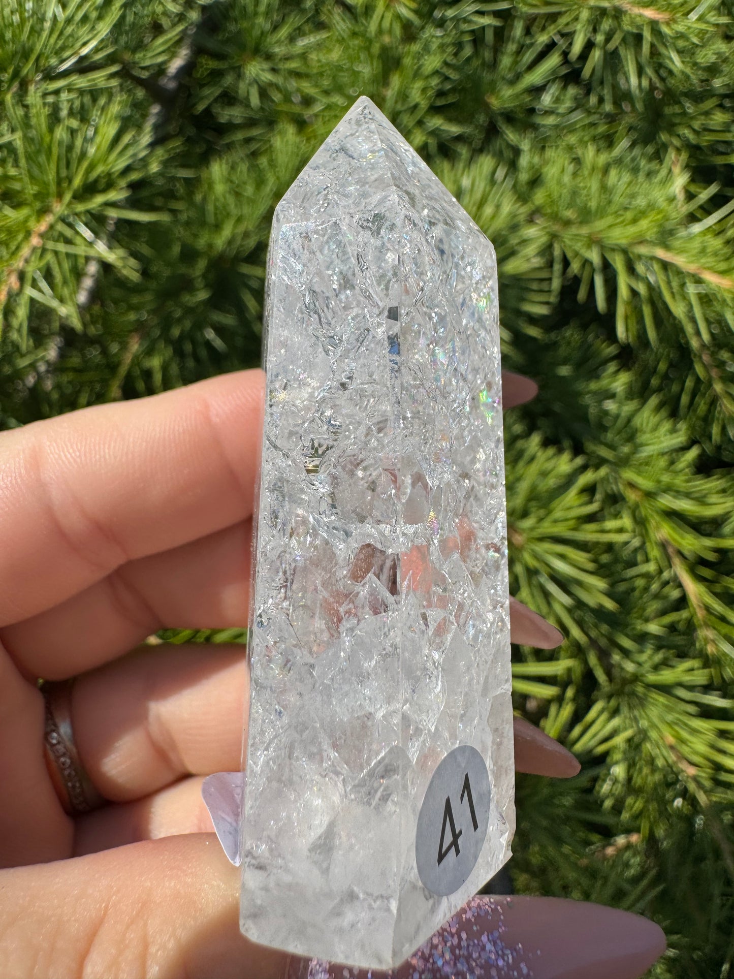 Crackle kwarts toren #41