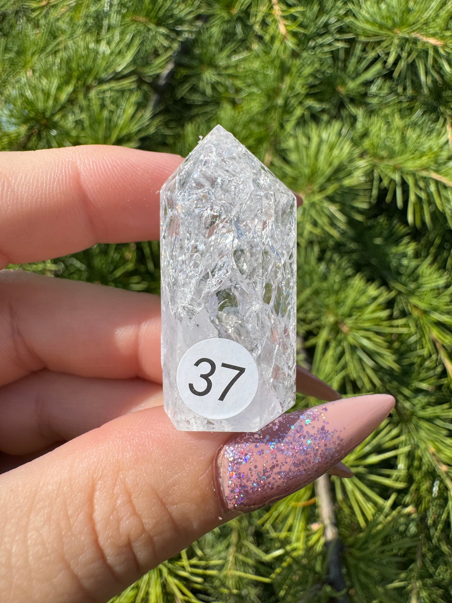 Crackle kwarts toren #37