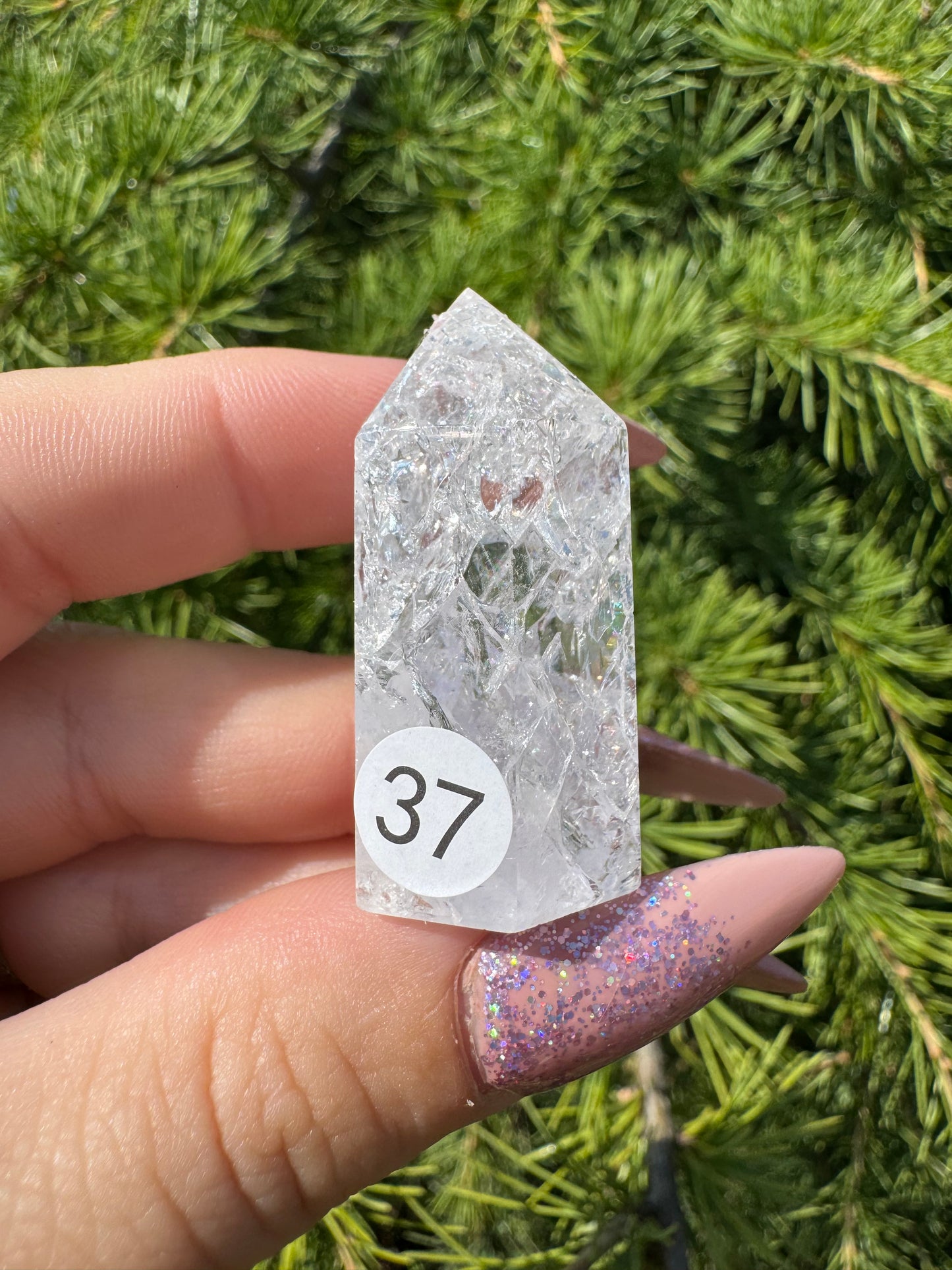 Crackle kwarts toren #37