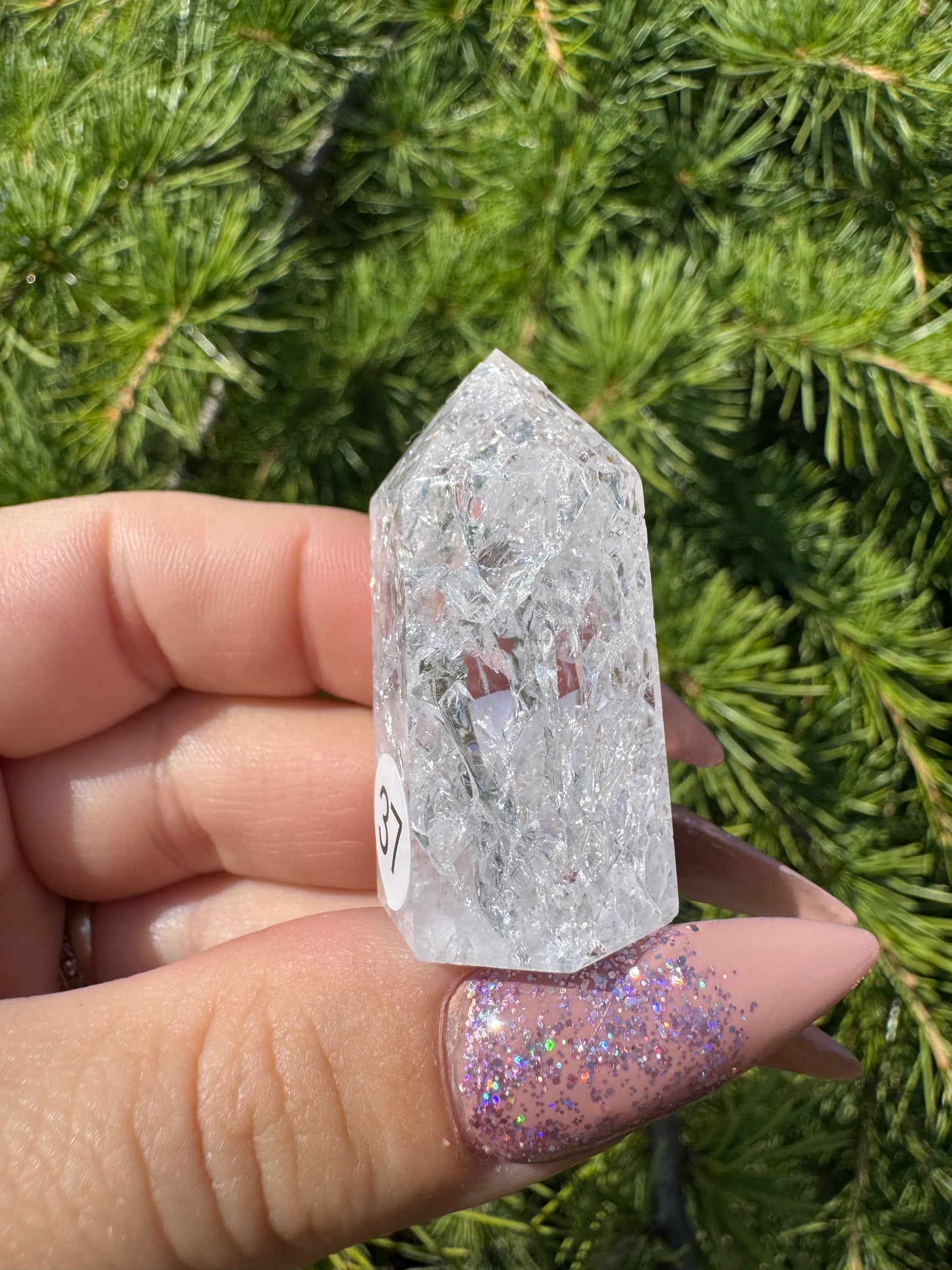 Crackle kwarts toren #37