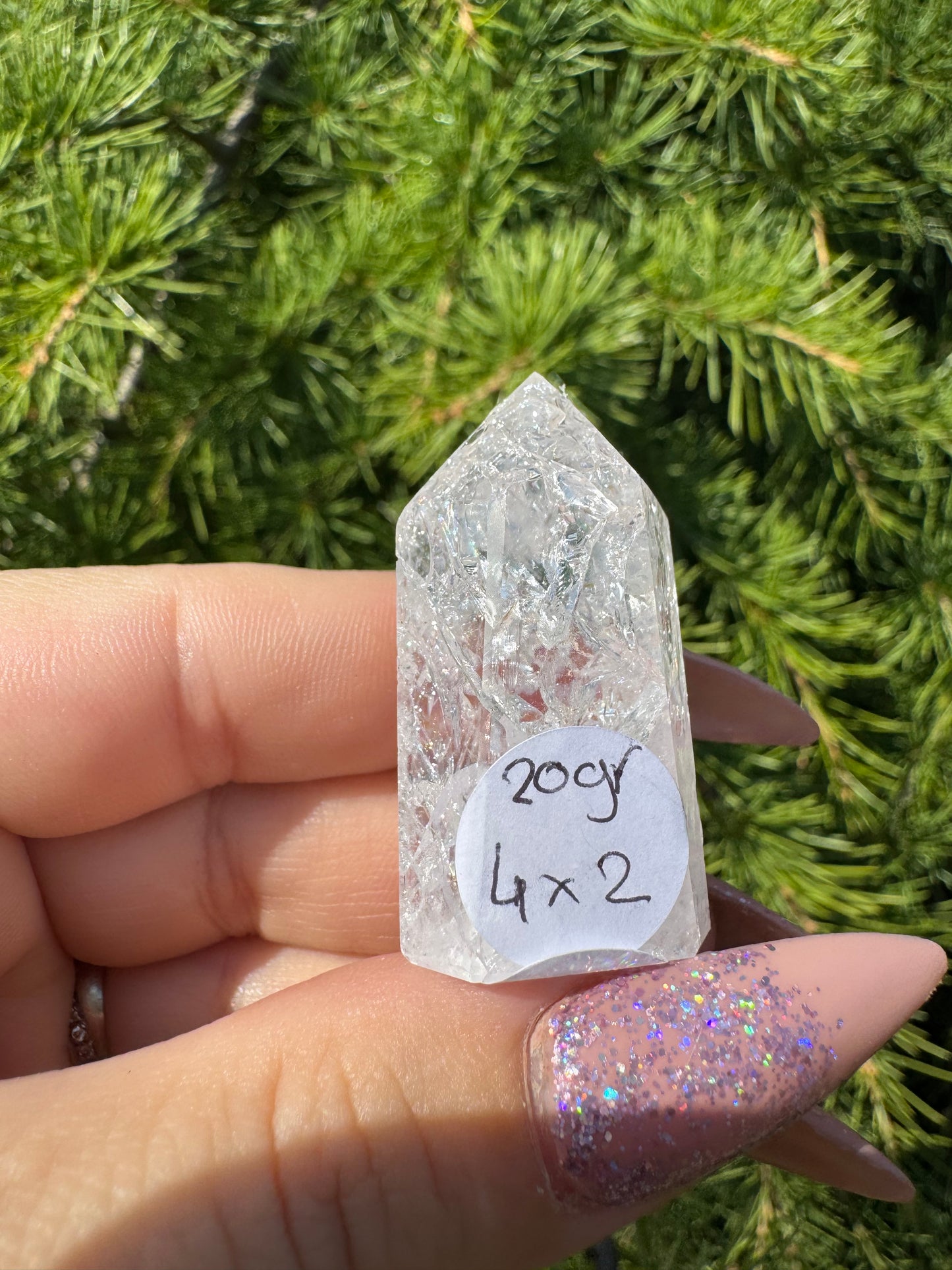 Crackle kwarts toren #37