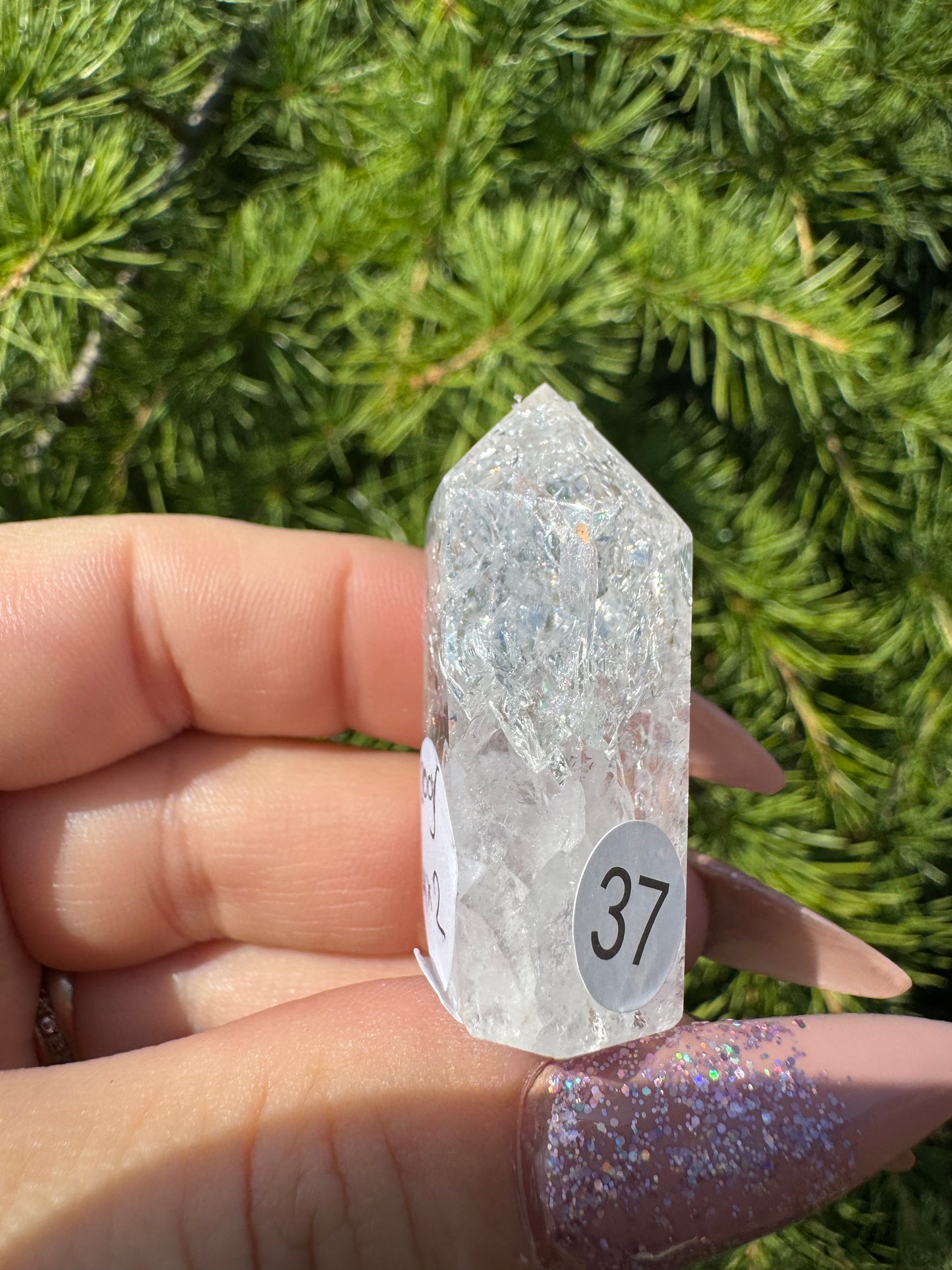 Crackle kwarts toren #37
