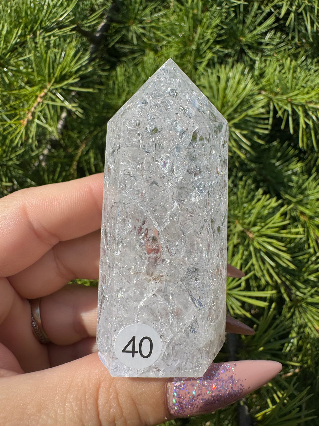 Crackle kwarts toren #40