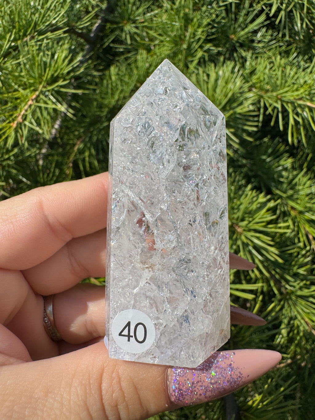 Crackle kwarts toren #40