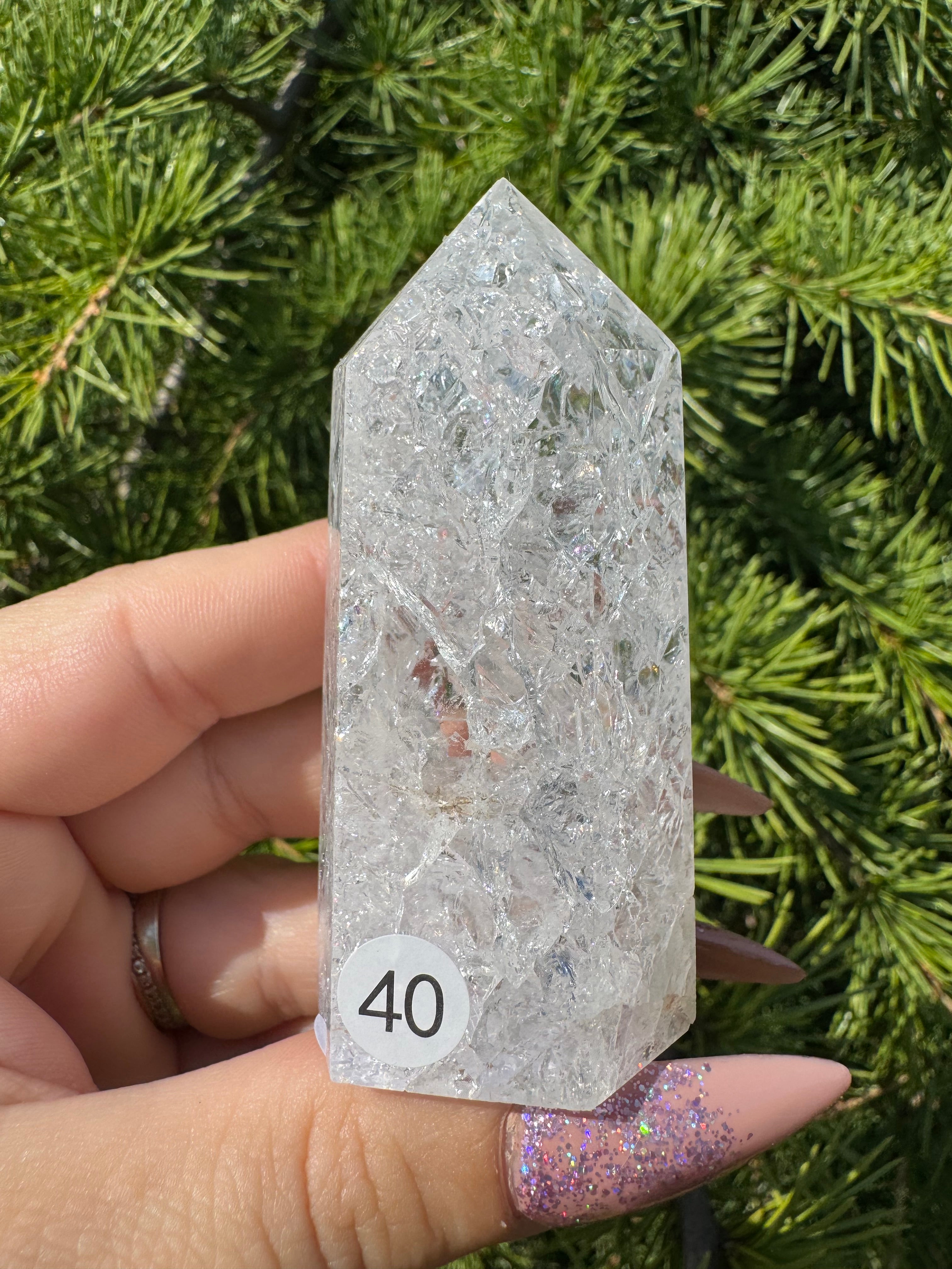 Crackle kwarts toren #40