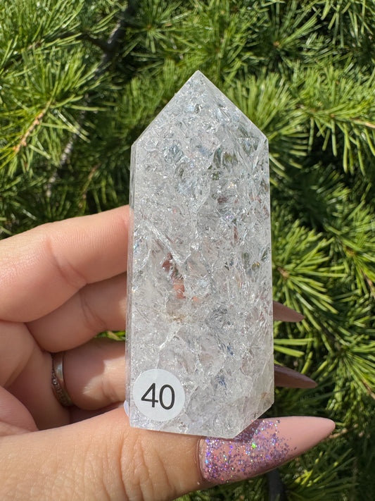 Crackle kwarts toren #40