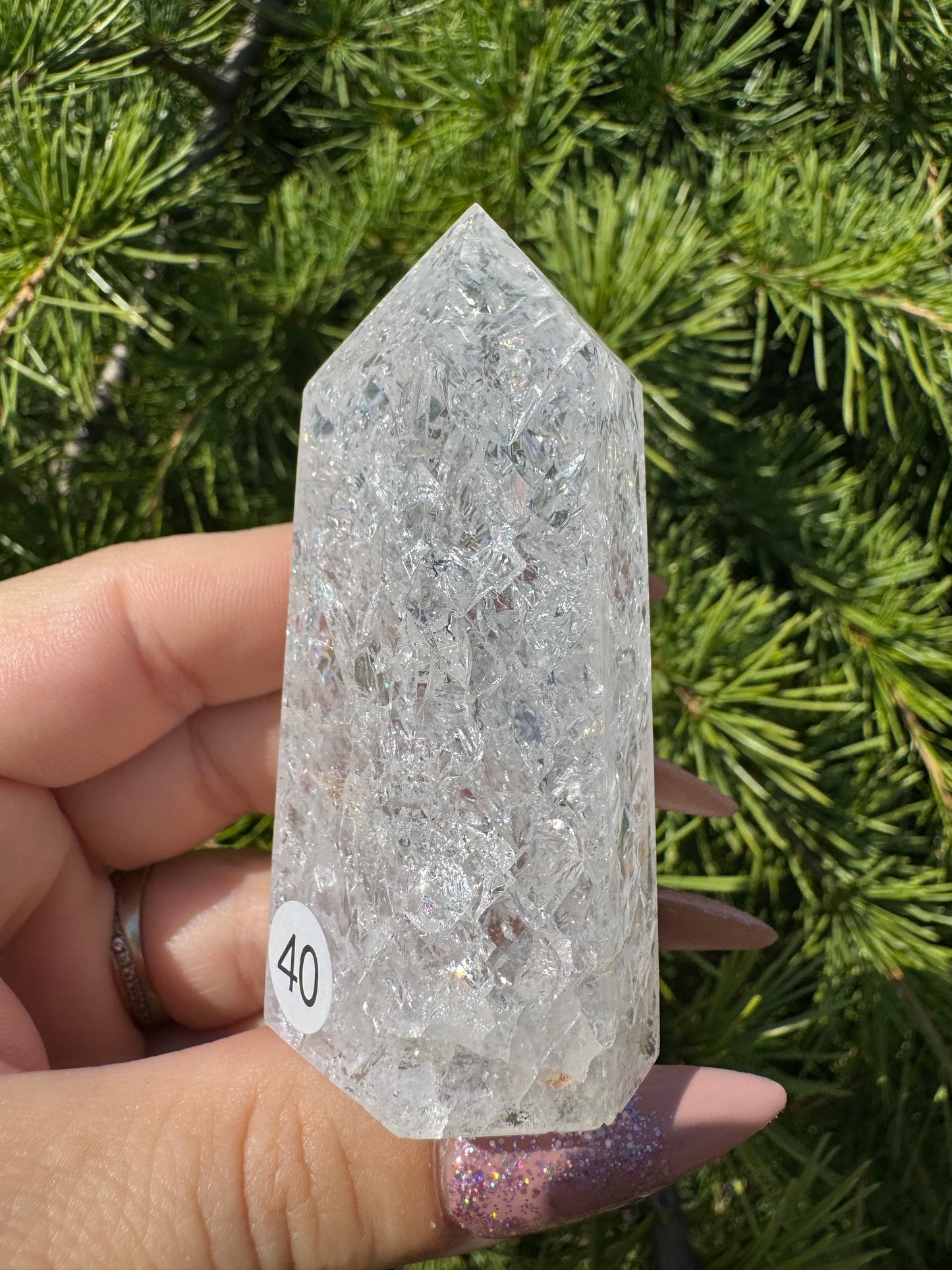 Crackle kwarts toren #40