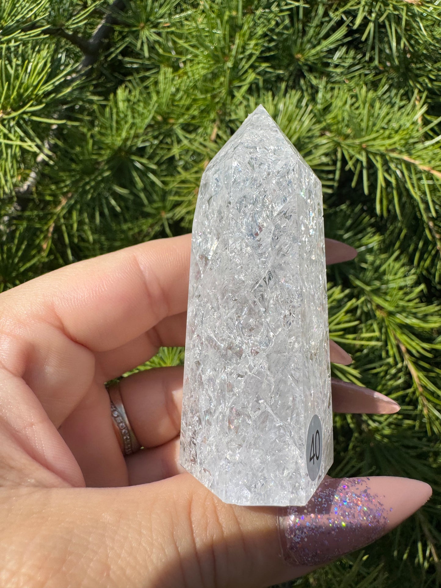 Crackle kwarts toren #40