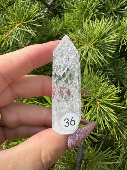 Crackle kwarts toren #36