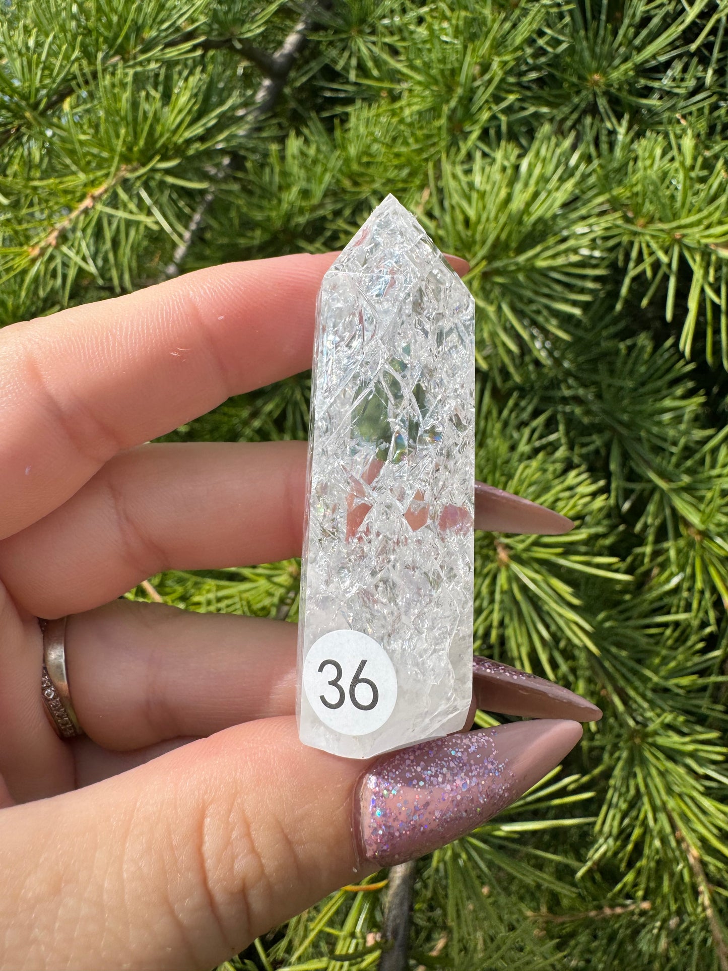 Crackle kwarts toren #36
