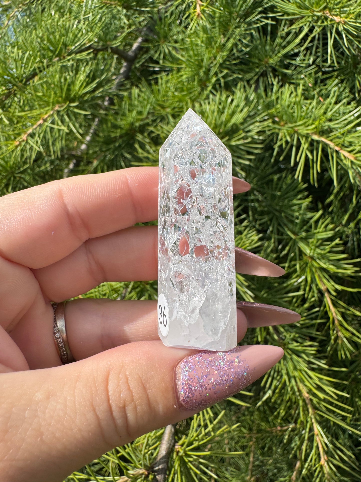 Crackle kwarts toren #36