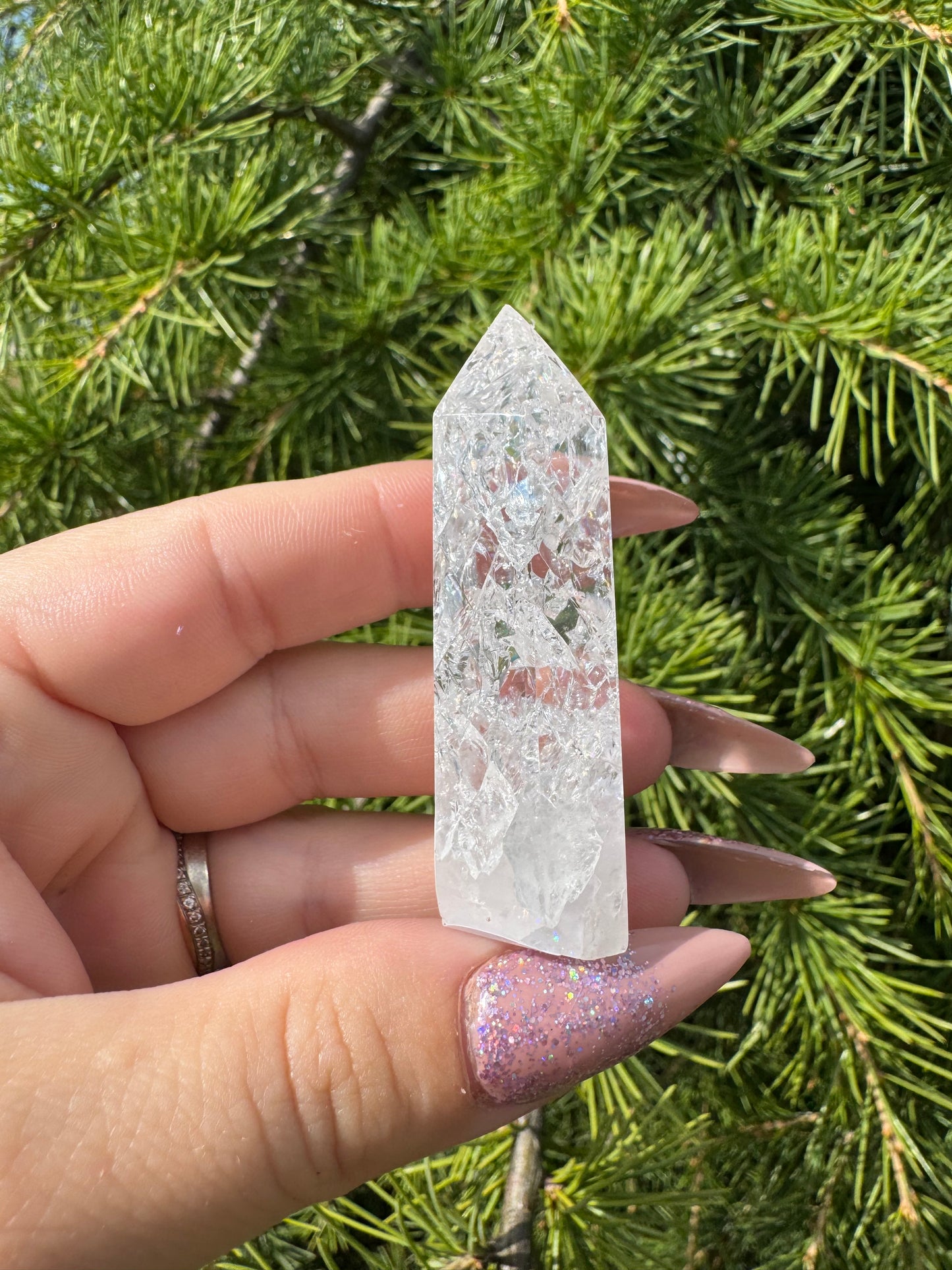 Crackle kwarts toren #36