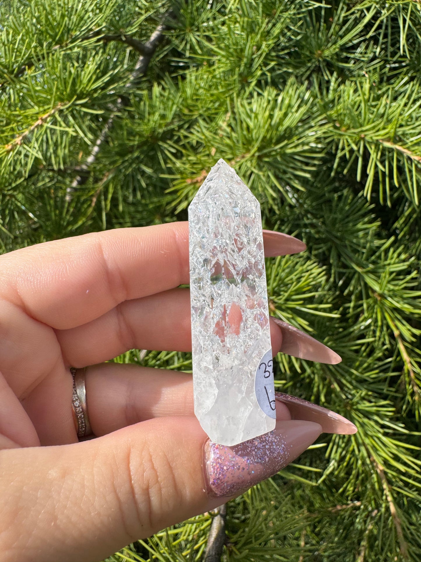 Crackle kwarts toren #36