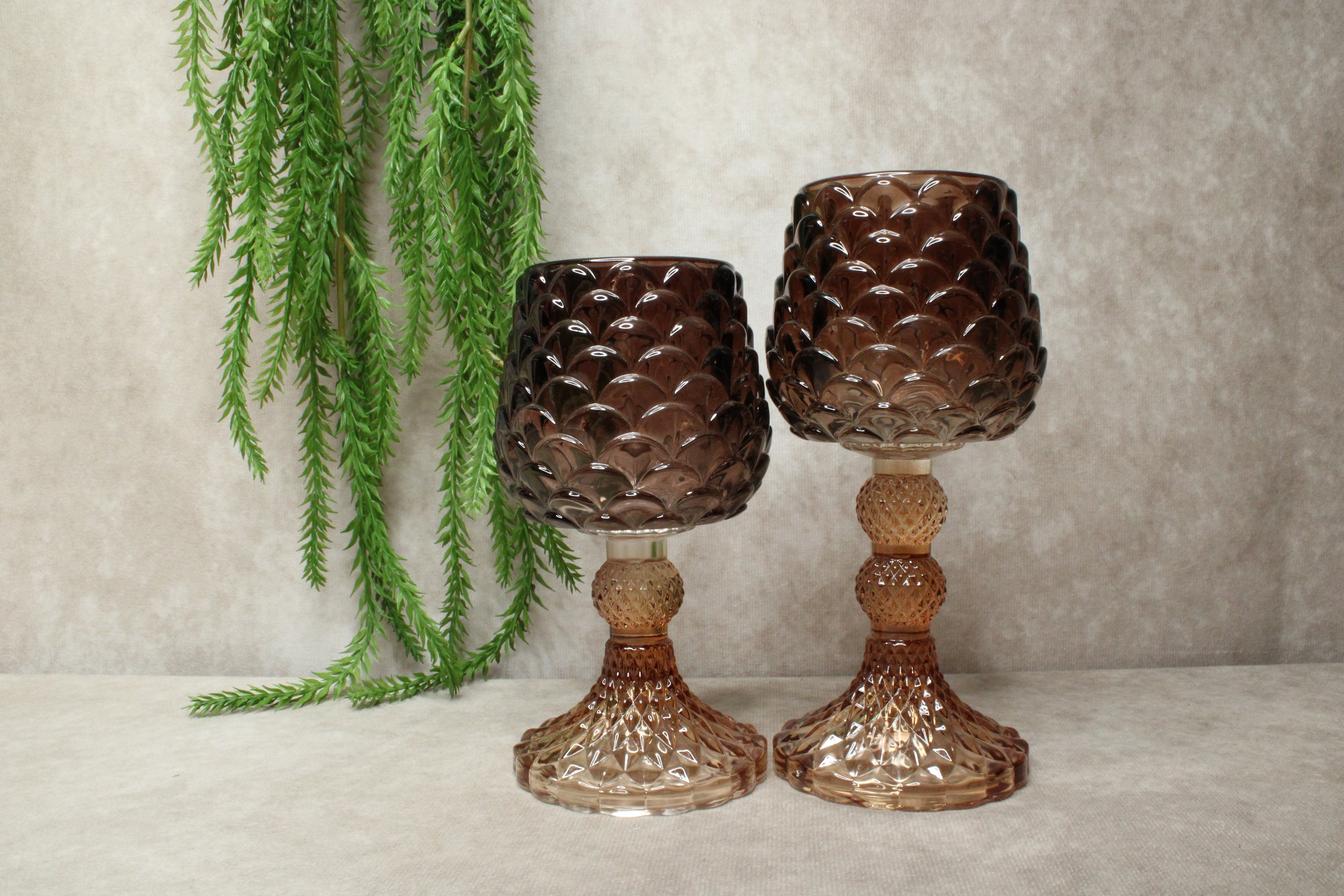 Glazen kandelaren set