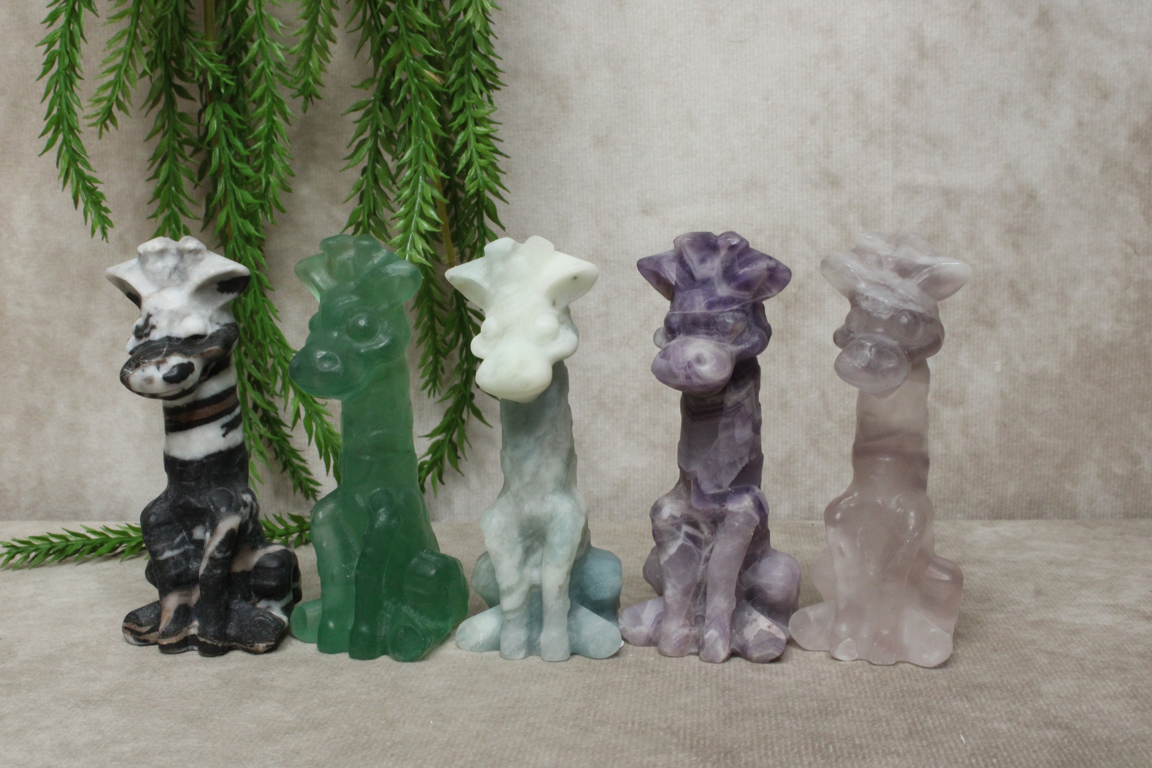 Giraf in verschillende steensoorten